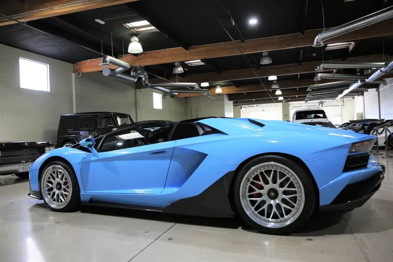 2019 Lamborghini Aventador S Roadster for sale, exterior, Light Blue