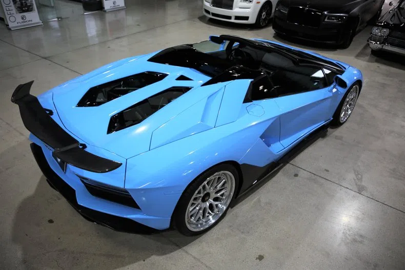 2019 Lamborghini Aventador S Roadster for sale, exterior, Light Blue