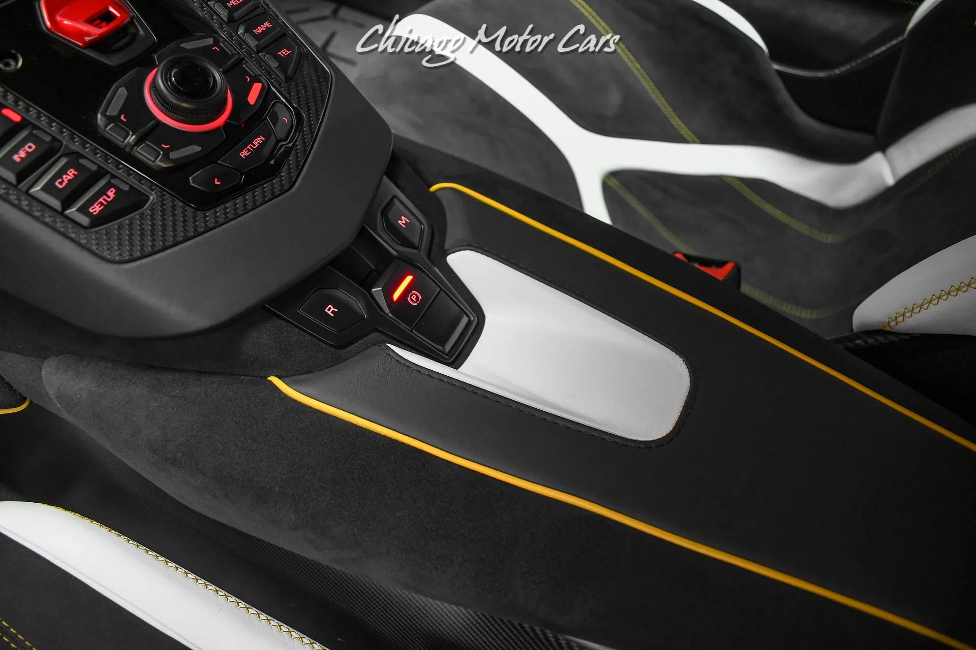 2020 Lamborghini Aventador LP770-4 SVJ 63 Edition Coupe interior, center console, Nero Cosmus