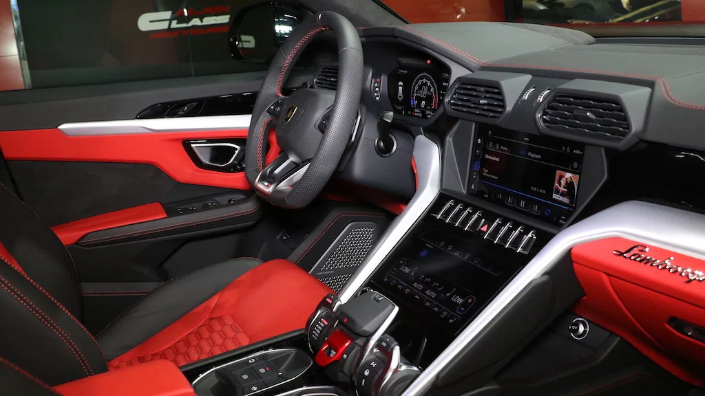 2019 LAMBORGHINI Urus interior, dashboard, Black | Red