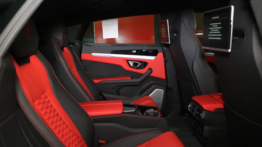 2019 LAMBORGHINI Urus interior, seats, Black | Red