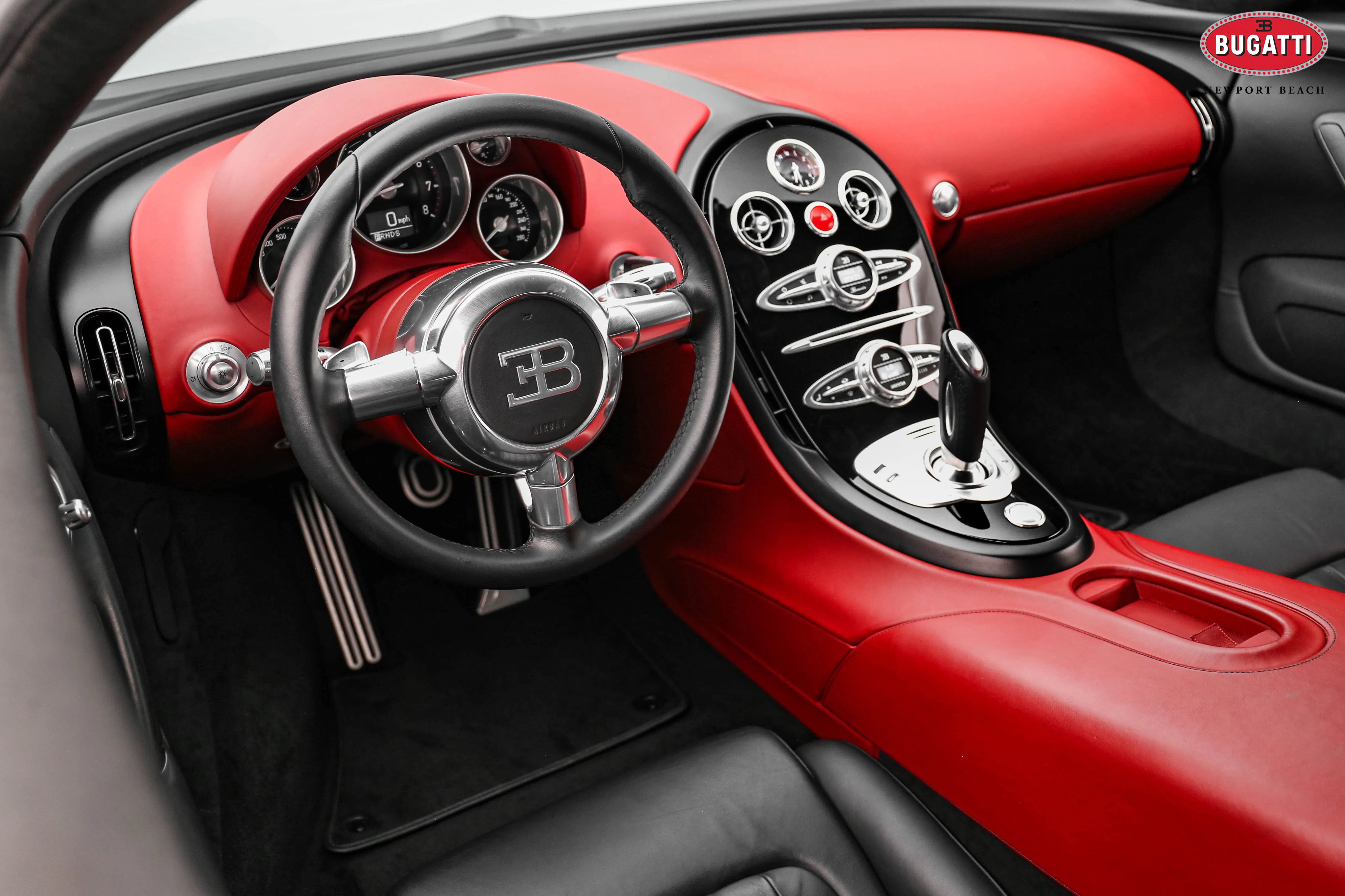 2010 Bugatti Veyron interior, Black/Fireglow