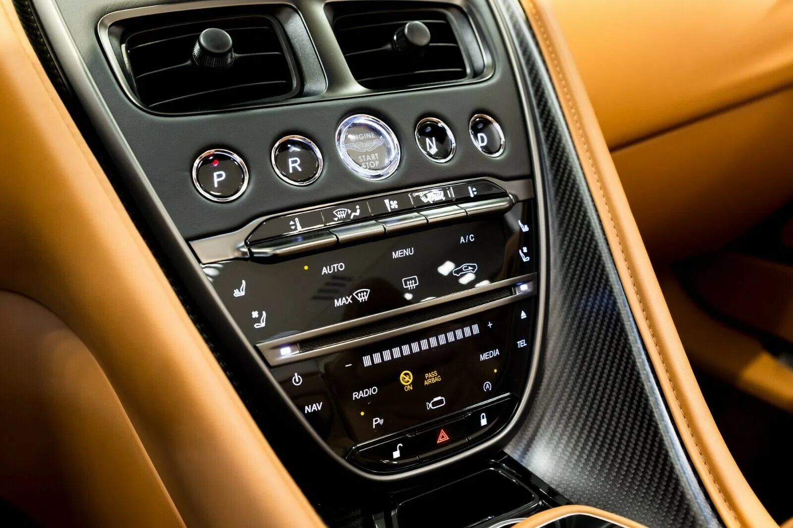 2022 Aston Martin DBS Superleggera V12 Volante by Q interior, center console