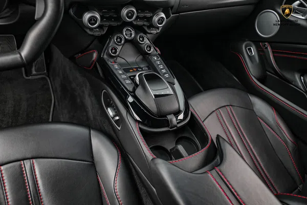 2019 Aston Martin Vantage interior, center console, Black, Full leather