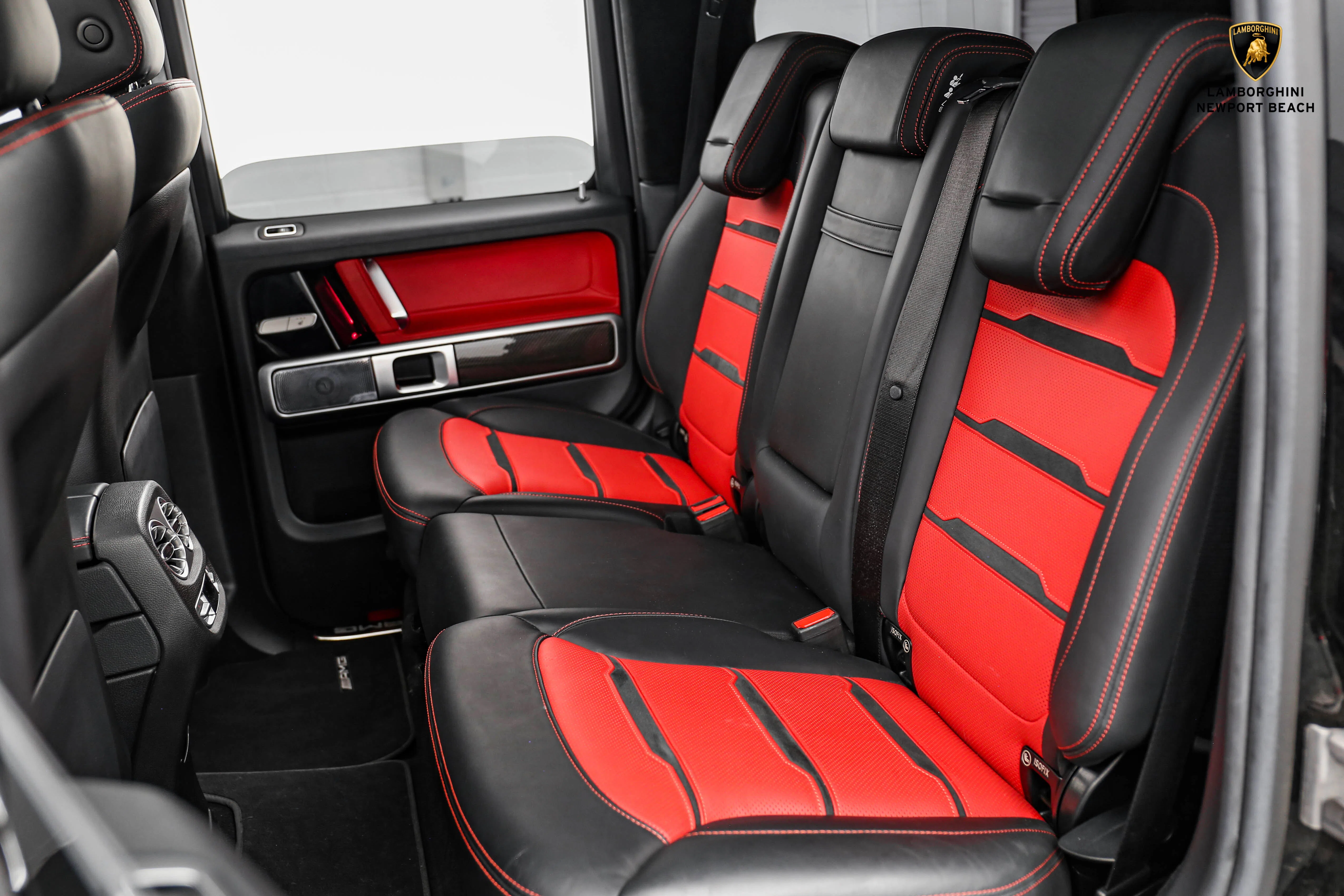 2019 Mercedes-Benz G 63 AMG interior, seats, Classic Red/Black, Full leather