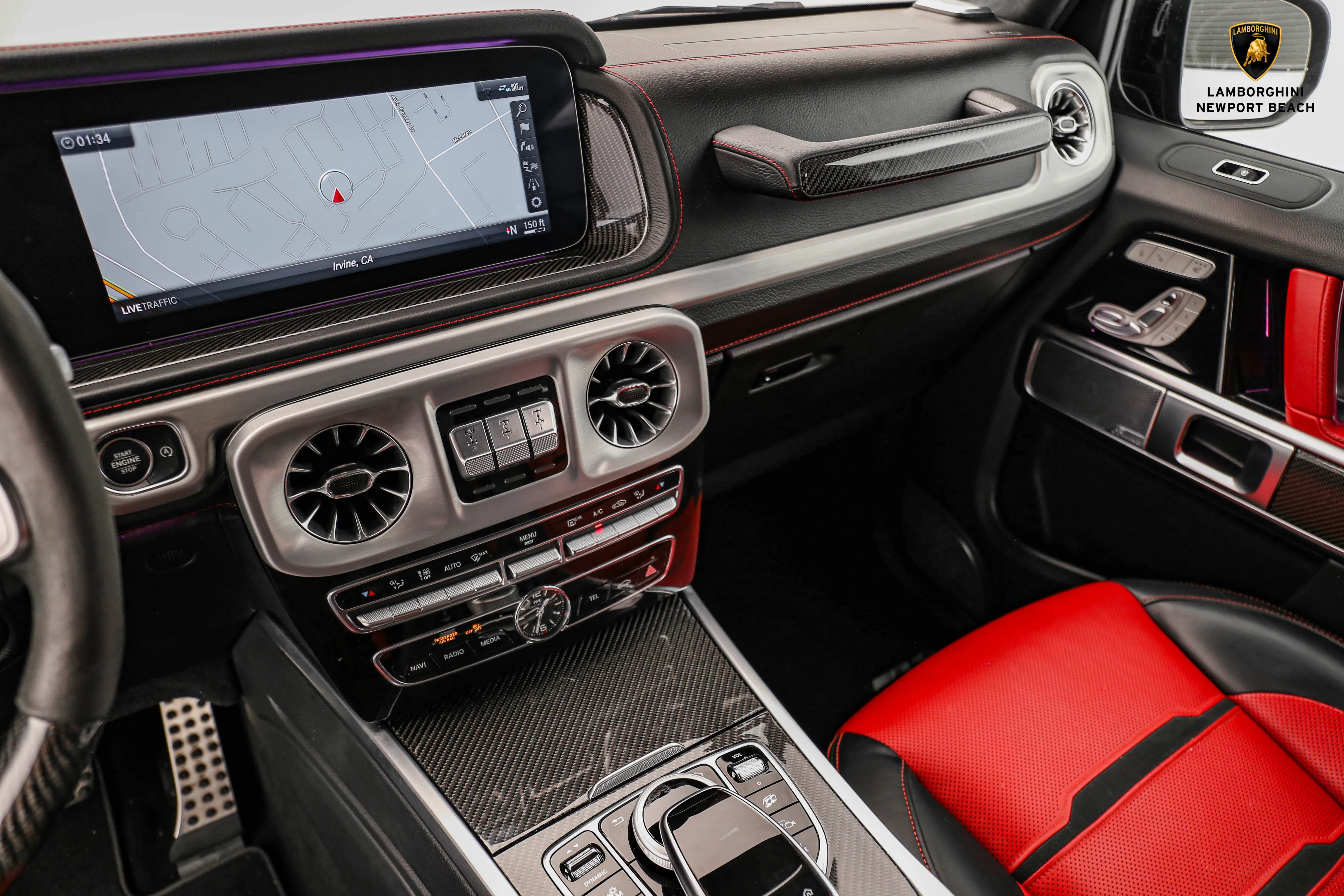 2019 Mercedes-Benz G 63 AMG interior, Classic Red/Black, Full leather