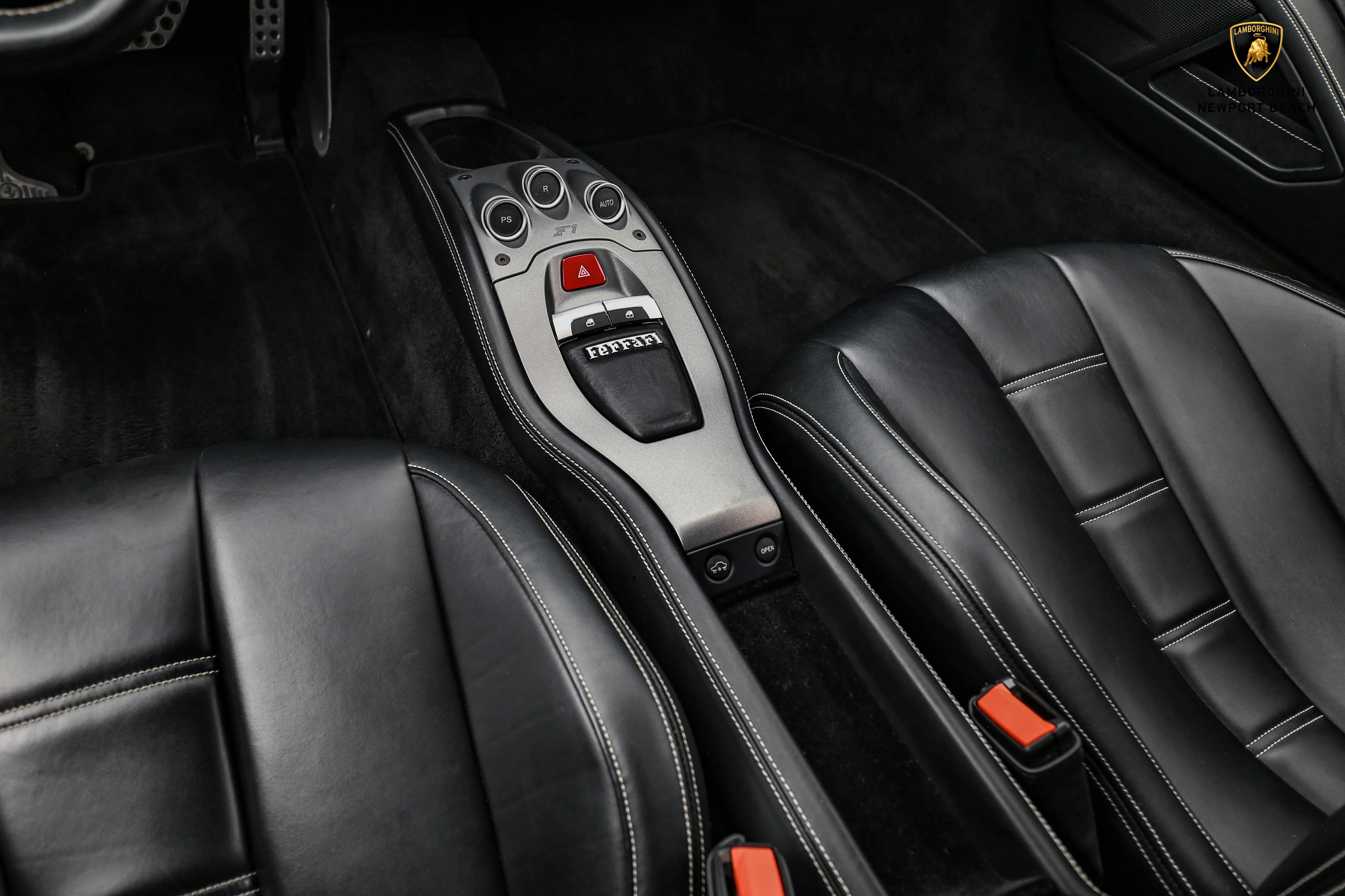 2015 Ferrari 458 Italia interior, center console, Nero, Leather
