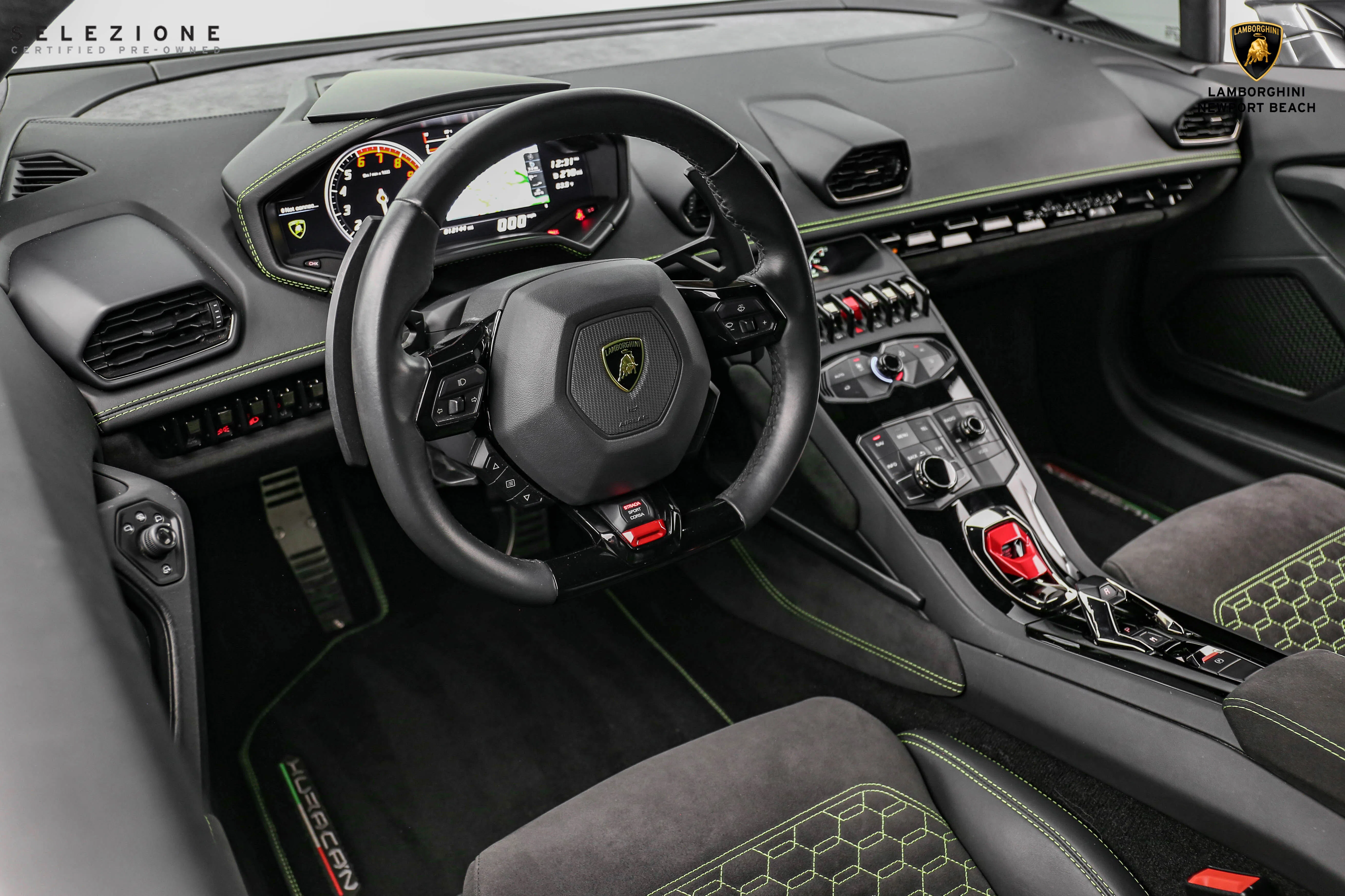 2018 Lamborghini Huracan LP580-2 interior, dashboard, Nero Ade