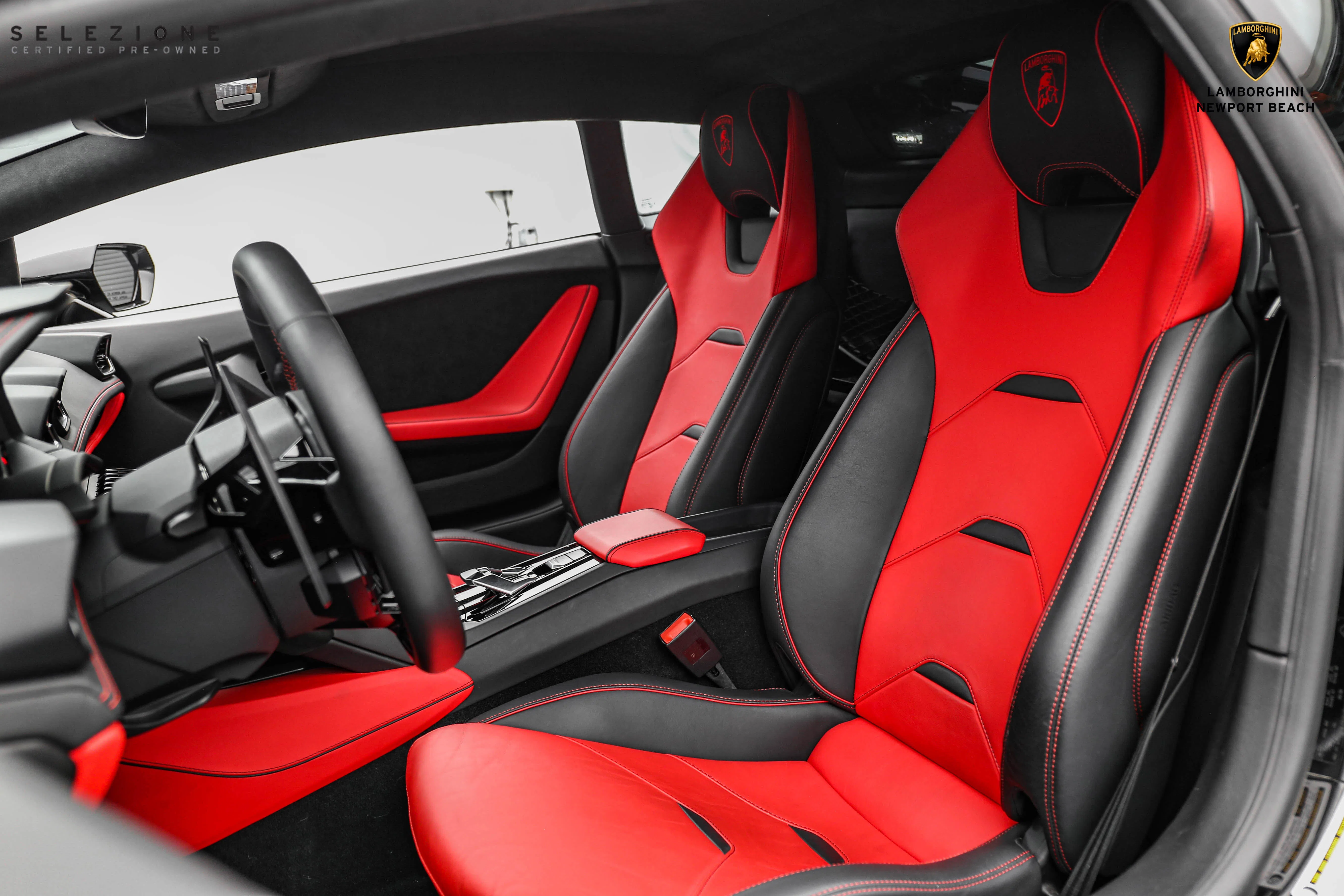 2020 Lamborghini Huracan EVO RWD interior, seats, Nero Ade/Rosso Alala