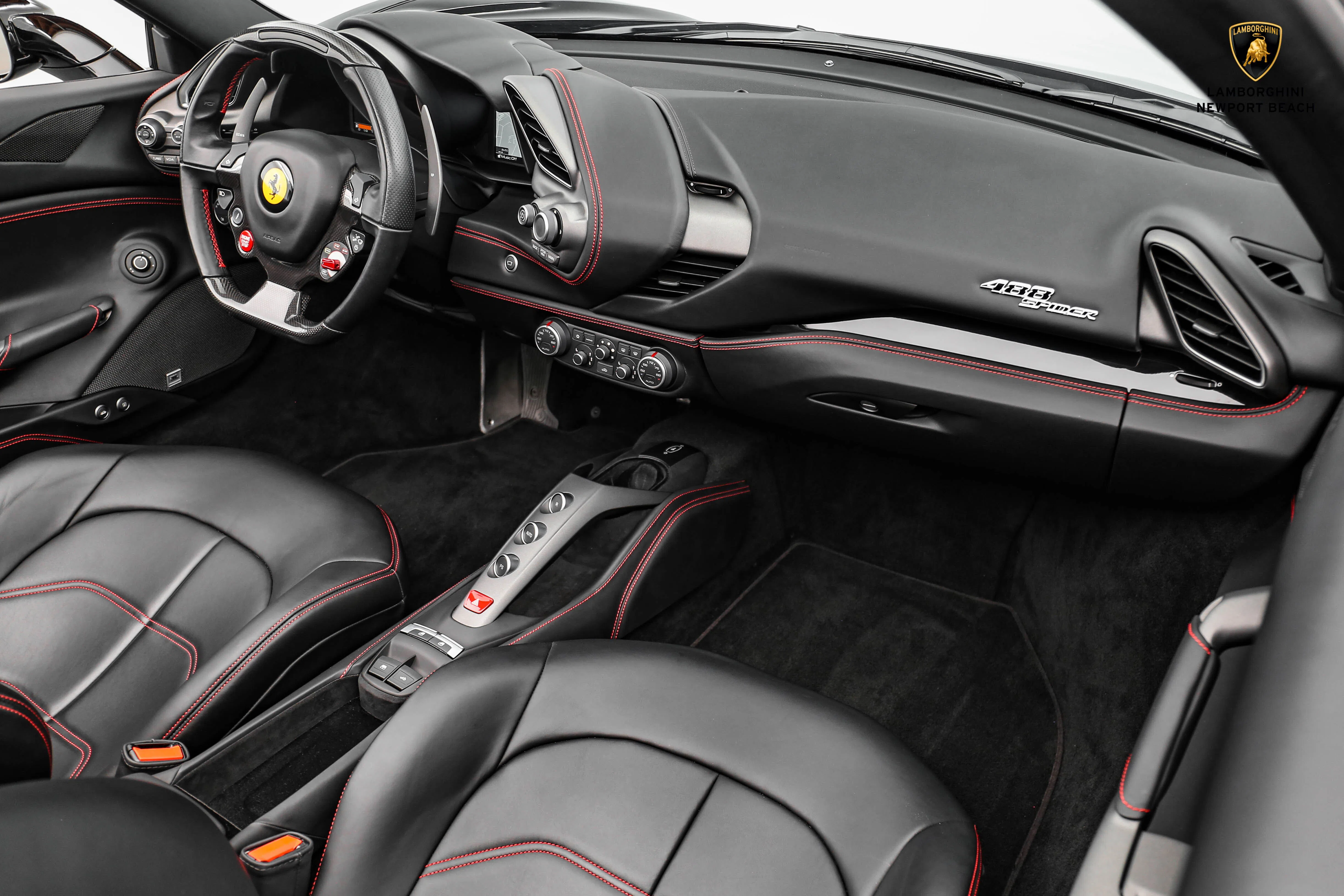 2019 Ferrari 488 Spider interior, Nero, Full leather