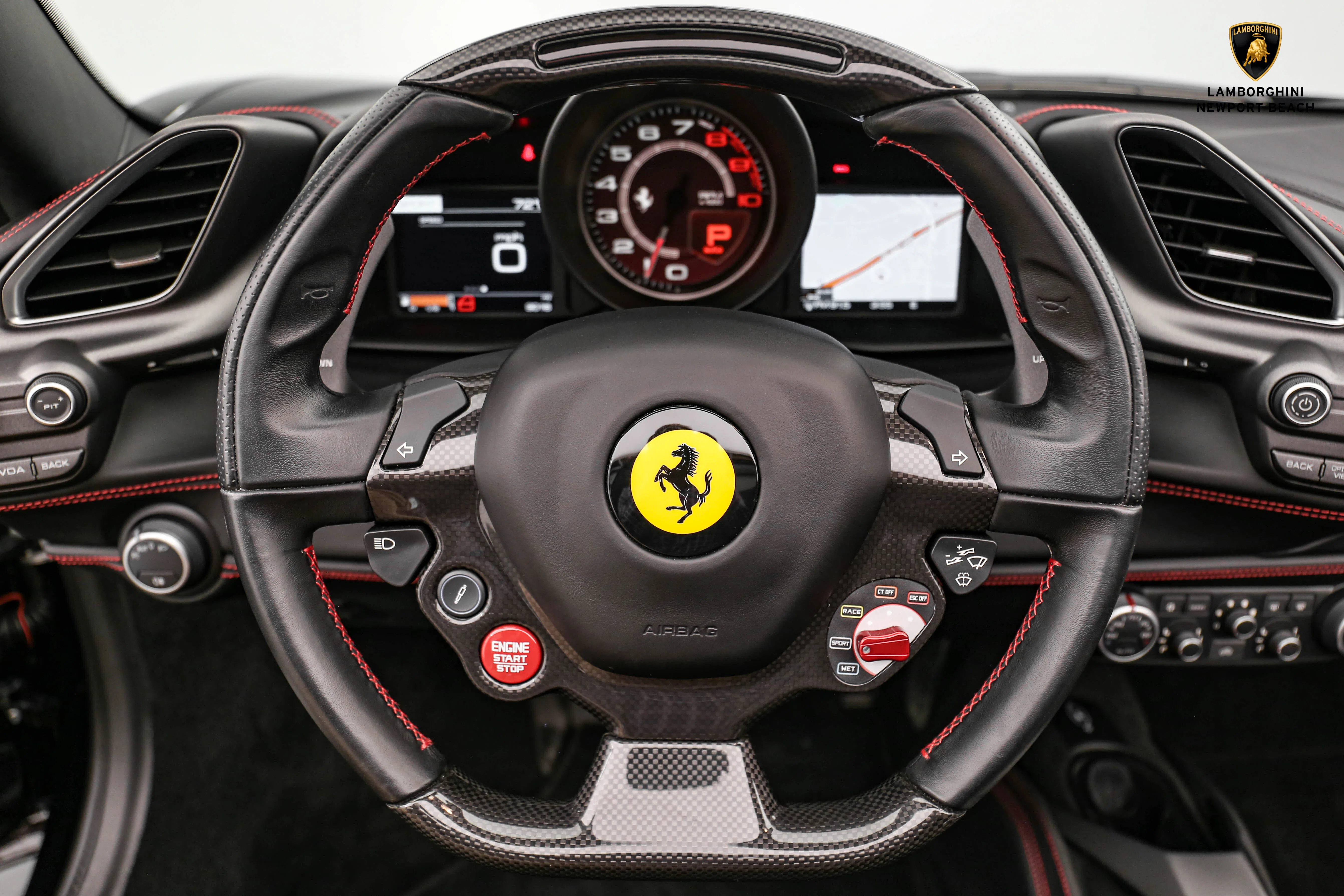 2019 Ferrari 488 Spider interior, Nero, Full leather