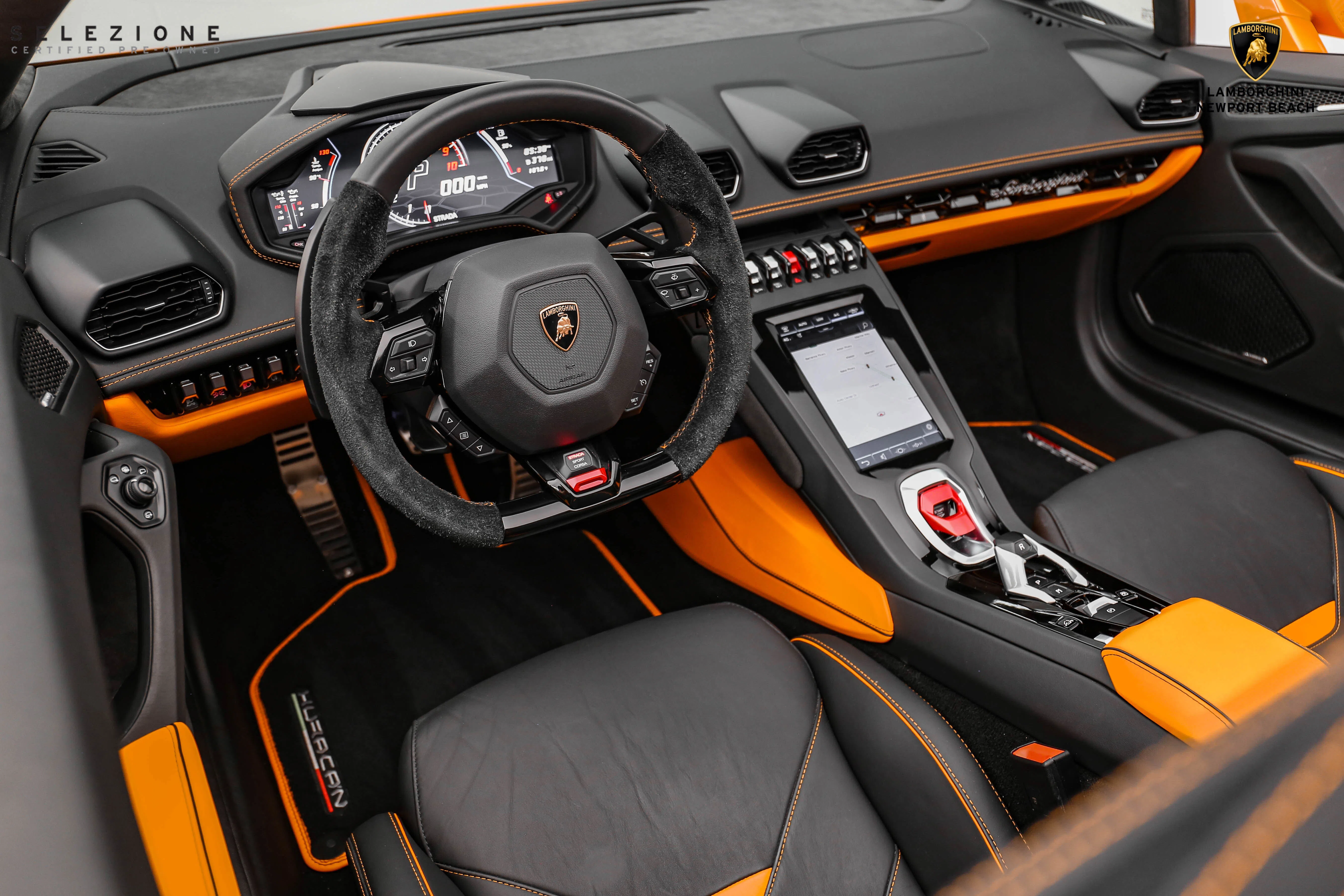 2020 Lamborghini Huracan EVO Spyder interior, dashboard, Nero Ade