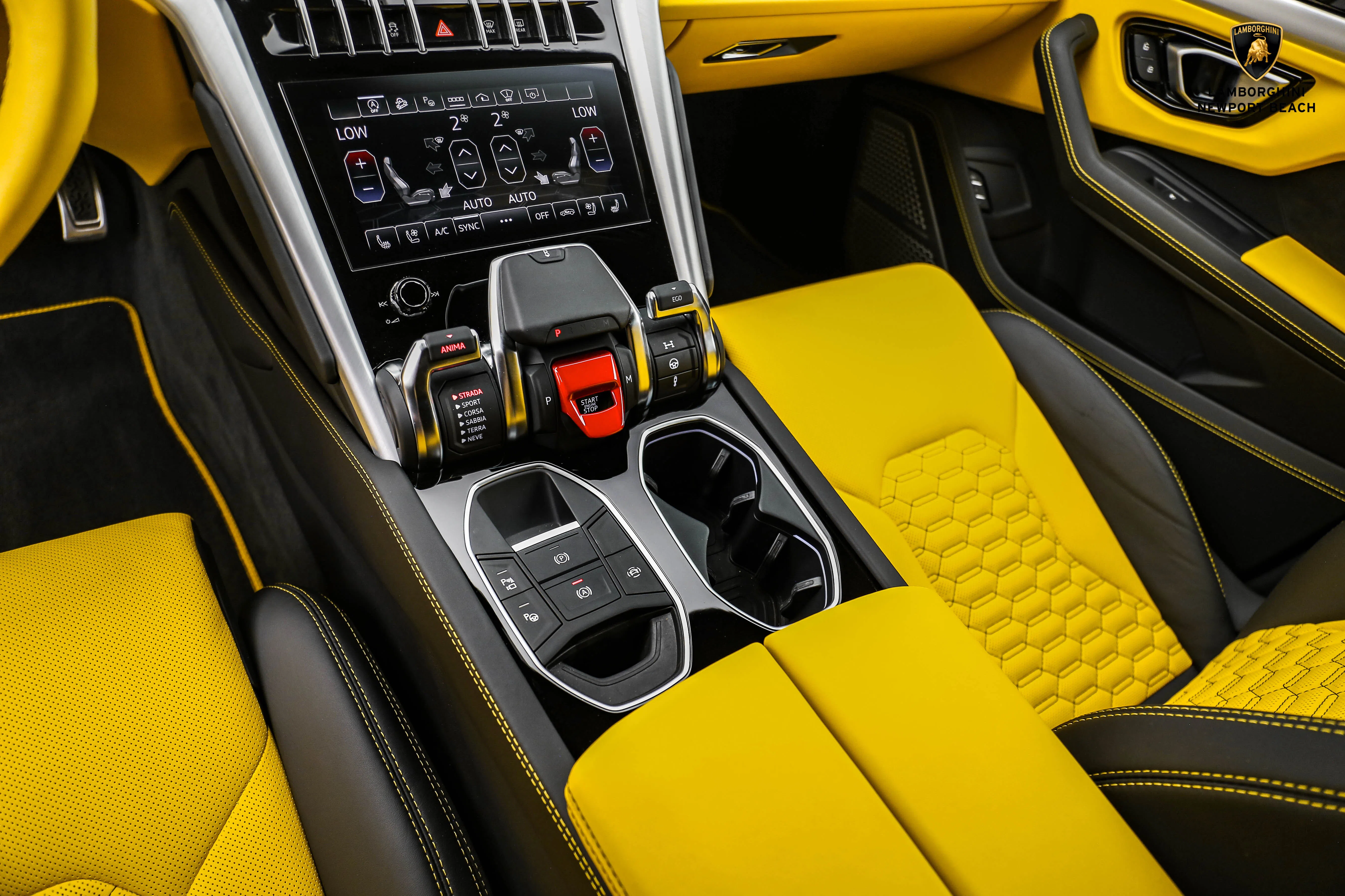 2022 Lamborghini Urus interior, center console, Nero Ade