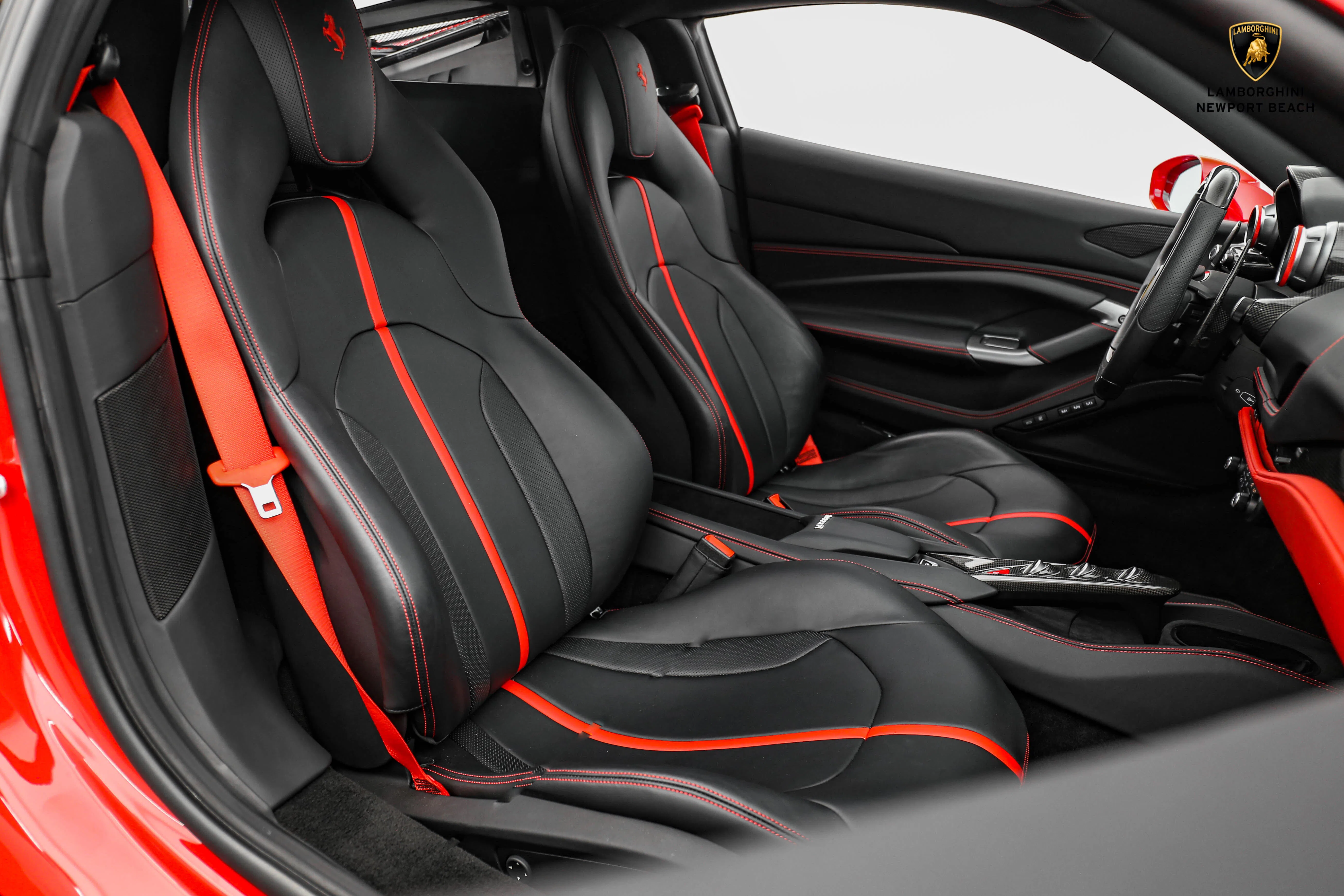 2021 Ferrari F8 Tributo interior, seats, Nero, Full leather