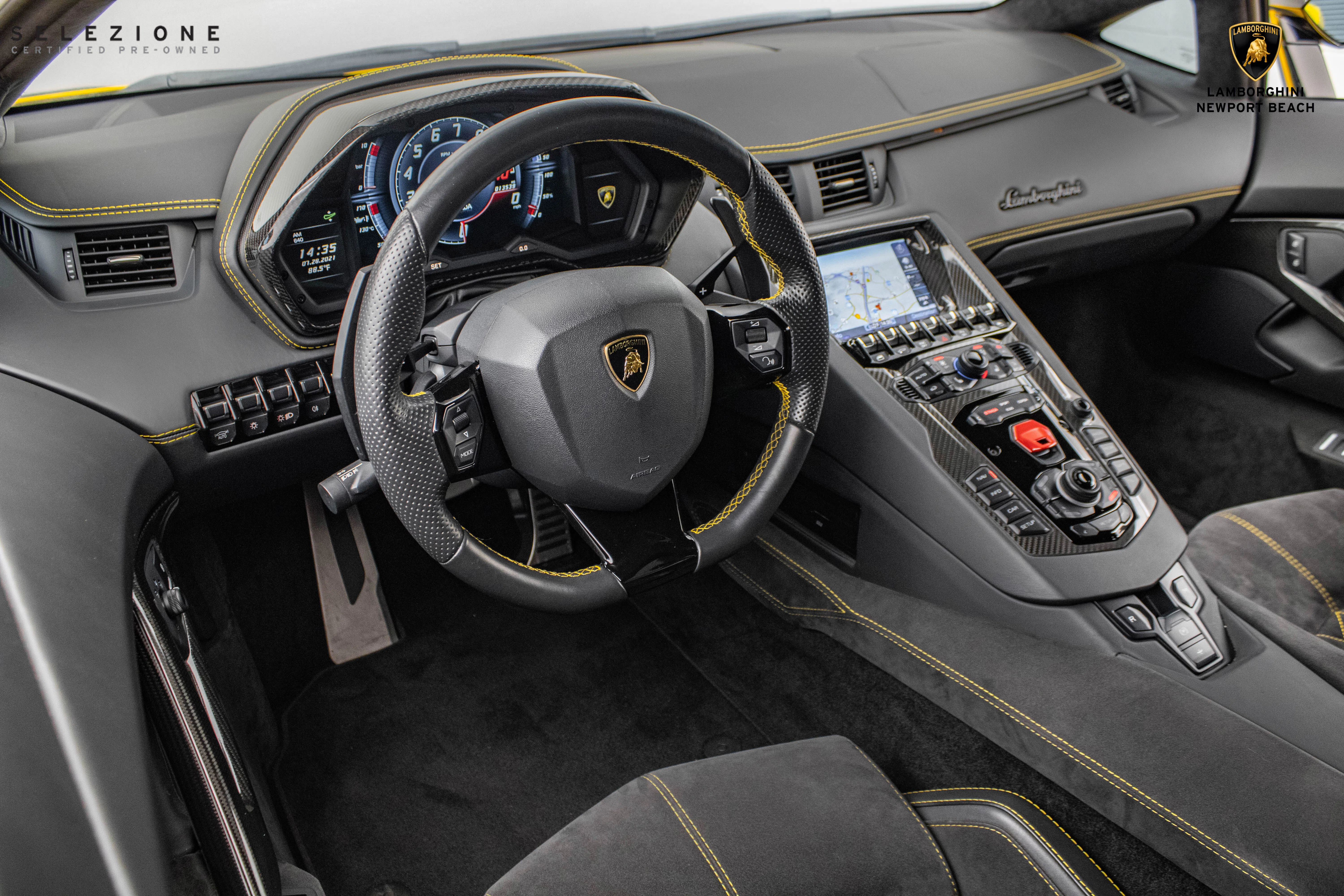 2018 Lamborghini Aventador S interior, dashboard, Nero Ade