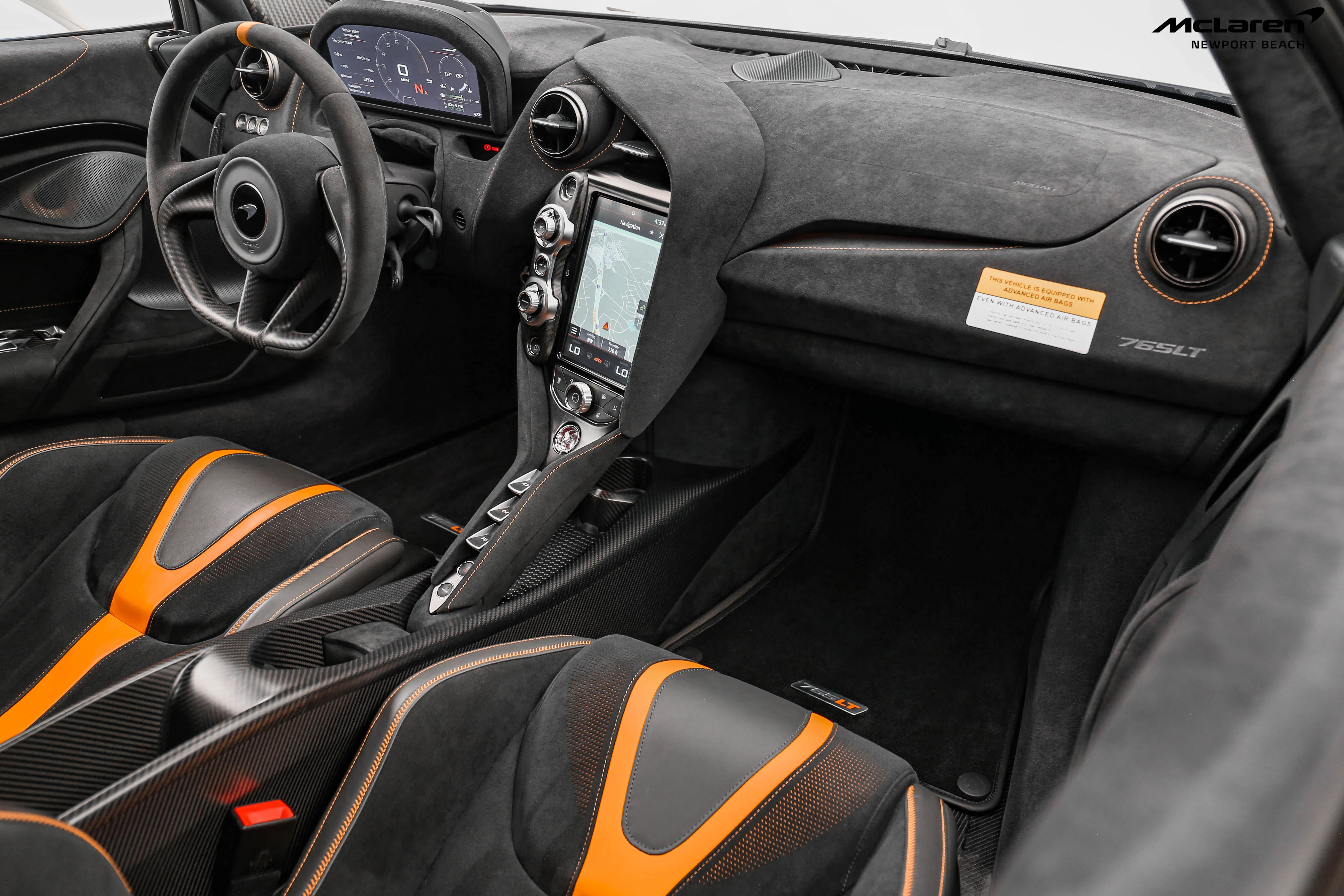 2021 McLaren 765LT interior, Carbon Black