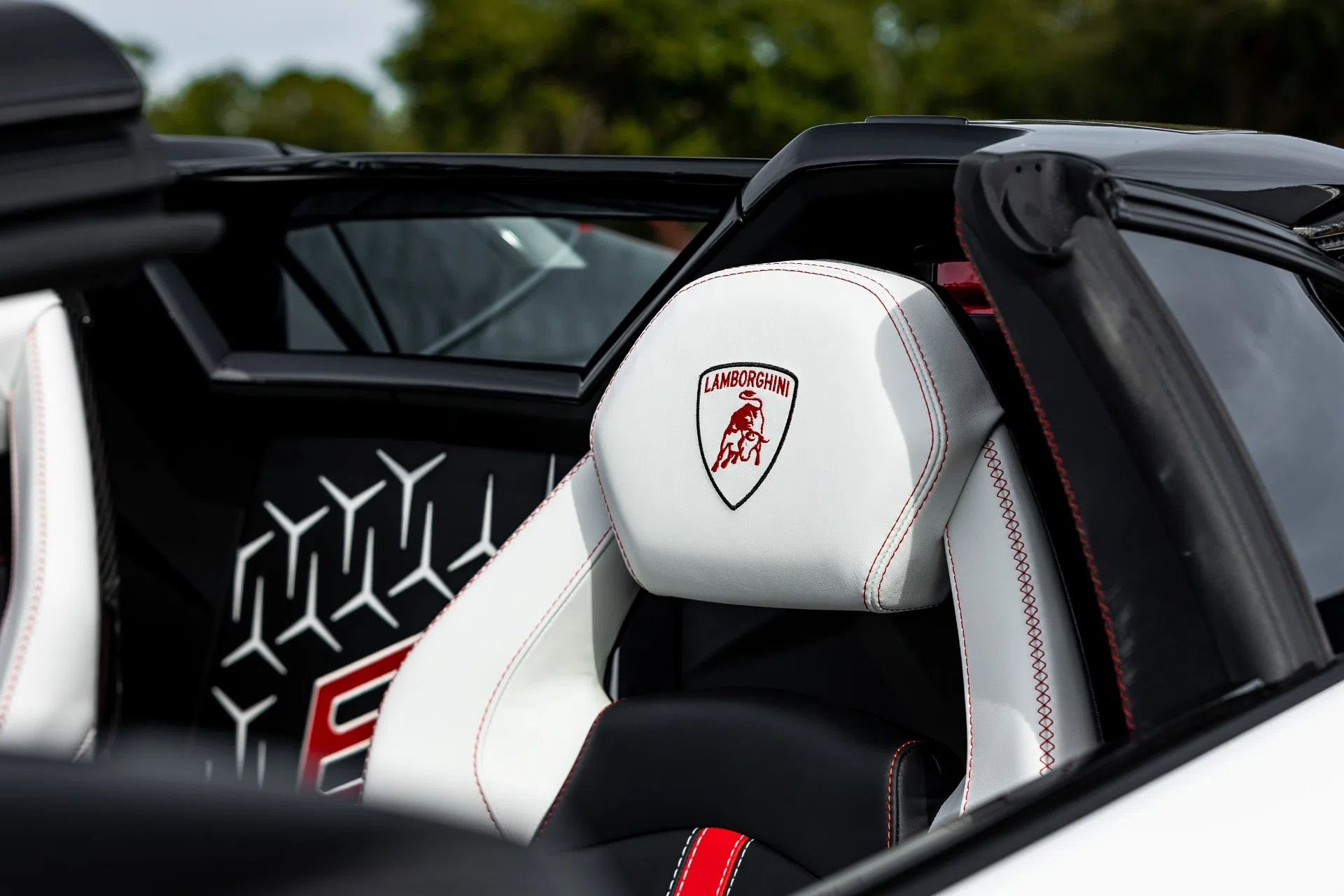 2021 Lamborghini Aventador interior, Nero Cosmus with Rosso Alala