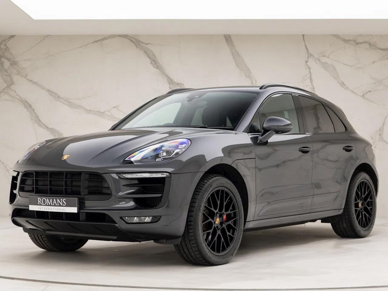 2018 Porsche Macan GTS for sale, front three-quarter view, Volcano Grey