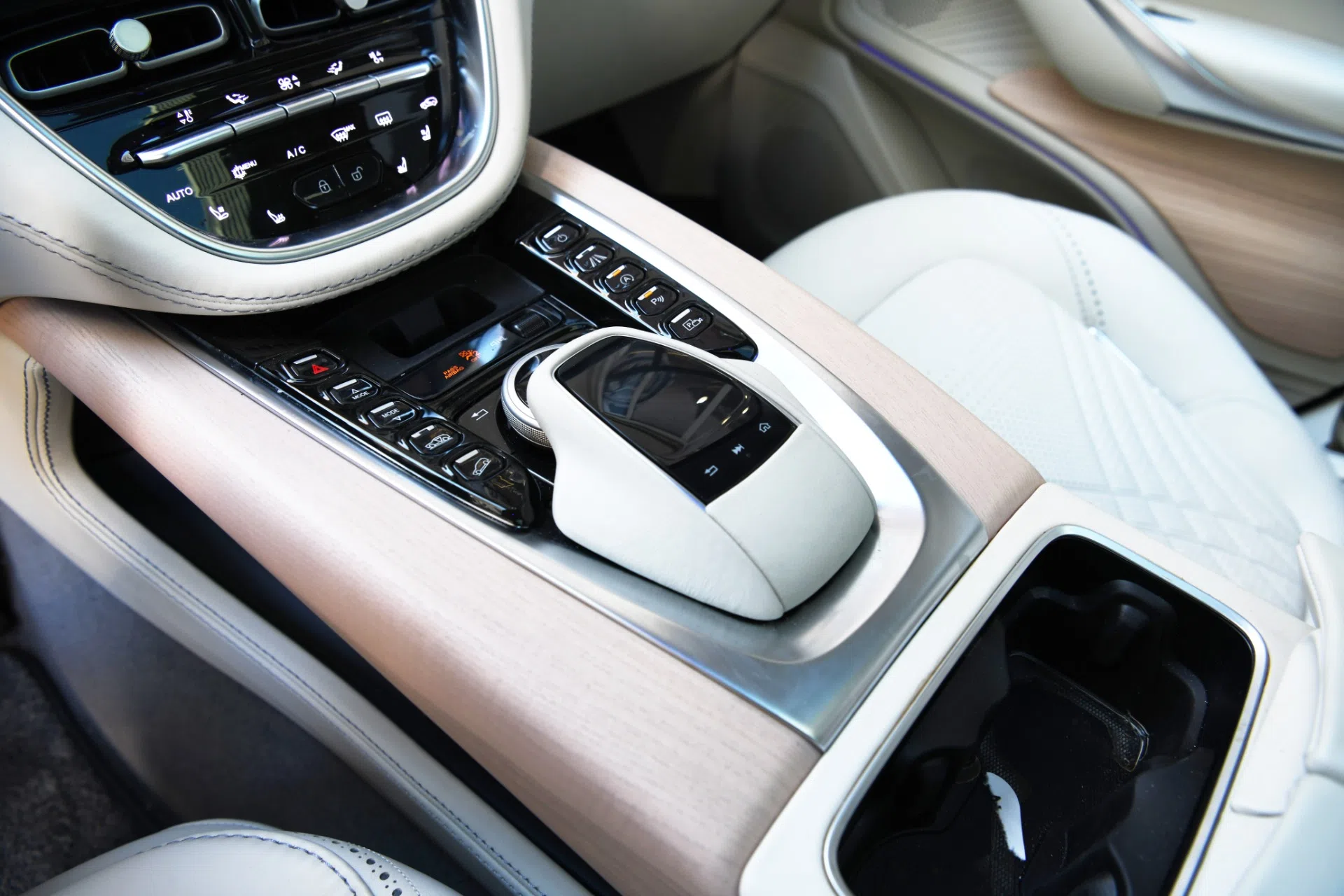 2021 Aston Martin DBX interior, center console, IVORY