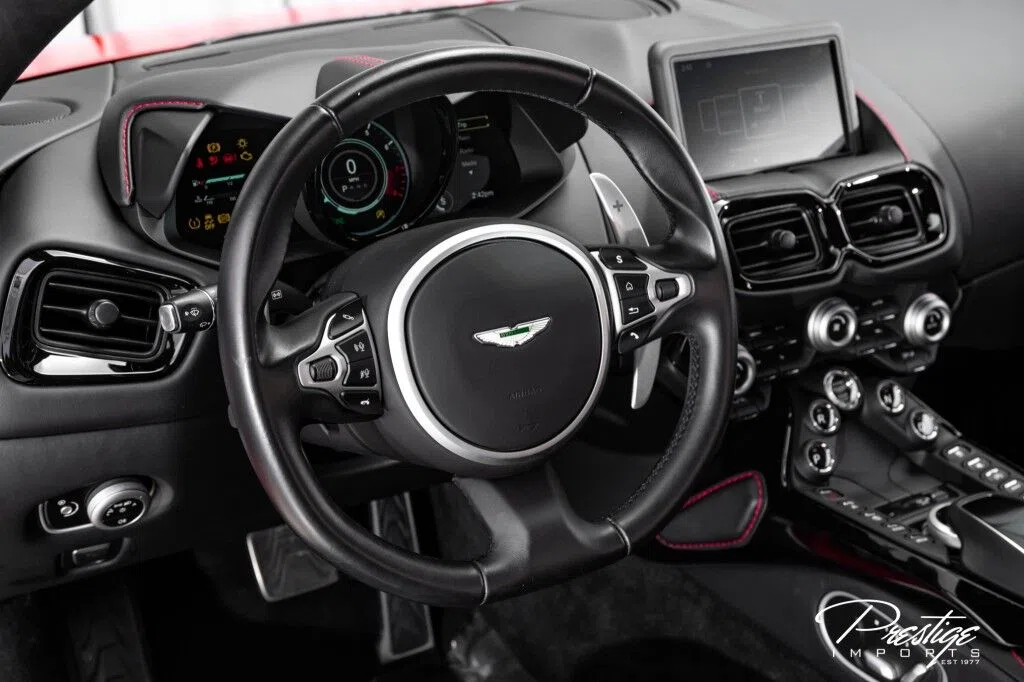 2019 Aston Martin Vantage interior, dashboard, Chancellor Red