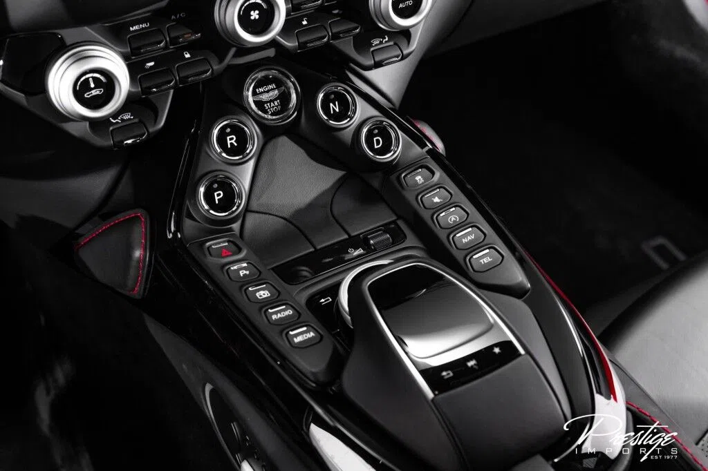 2019 Aston Martin Vantage interior, center console, Chancellor Red