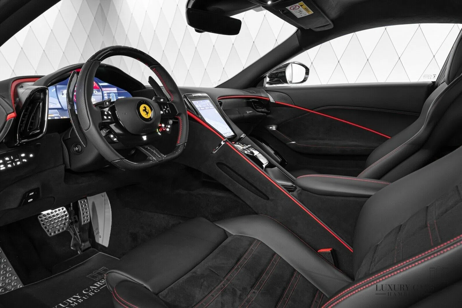 2022 Ferrari Roma interior, Black, Full leather