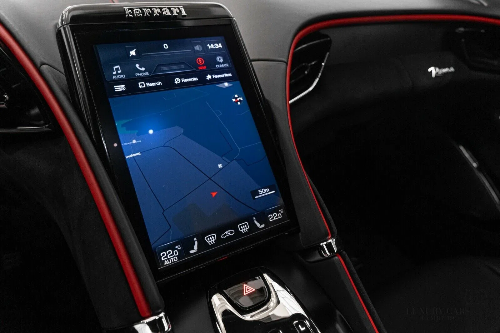 2022 Ferrari Roma interior, Black, Full leather