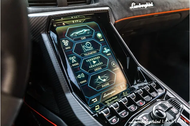 2017 Lamborghini Centenario Coupe interior, Orange - Black