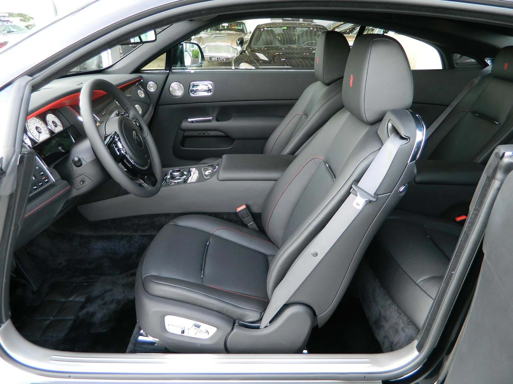 2017 Rolls-Royce Wraith Black Badge Diamond Black interior, seats, Black & Mugello Red