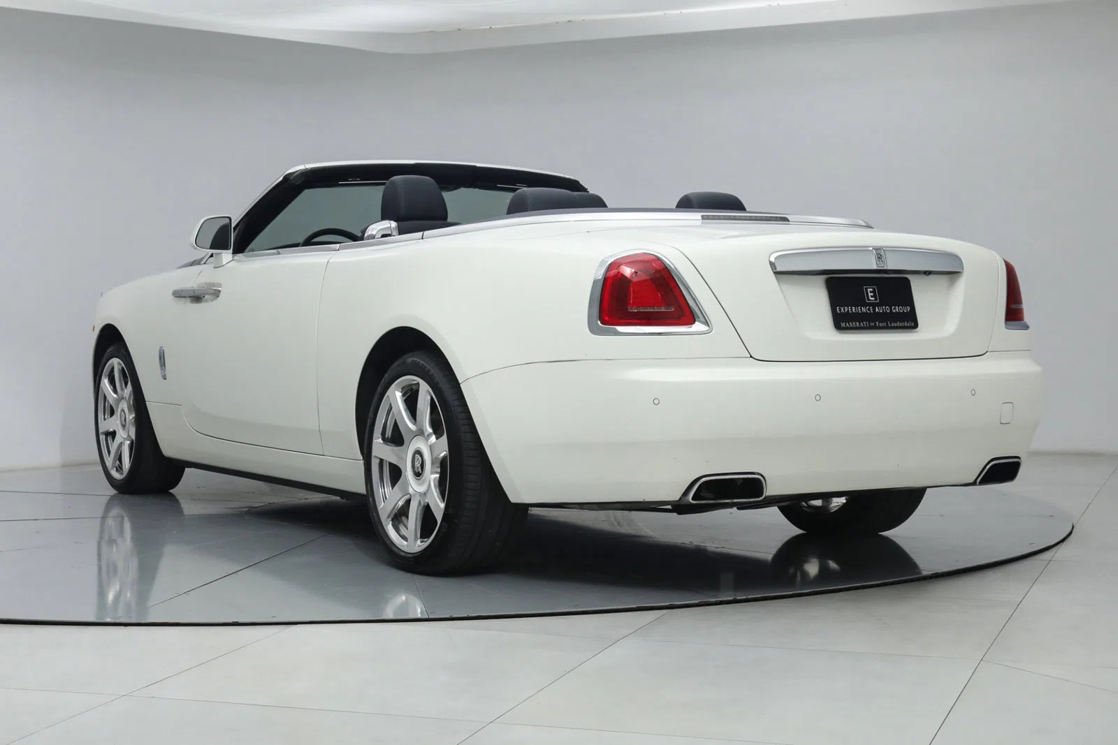 2020 Rolls-Royce Dawn, rear three-quarter view, Black