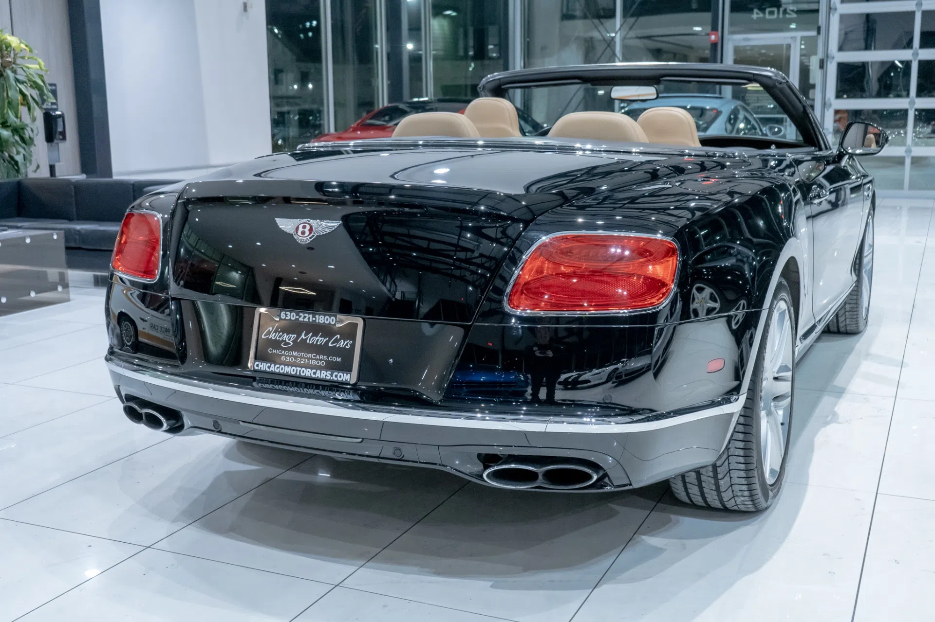 2017 Bentley Continental GTC V8, rear three-quarter view, Beluga Solid