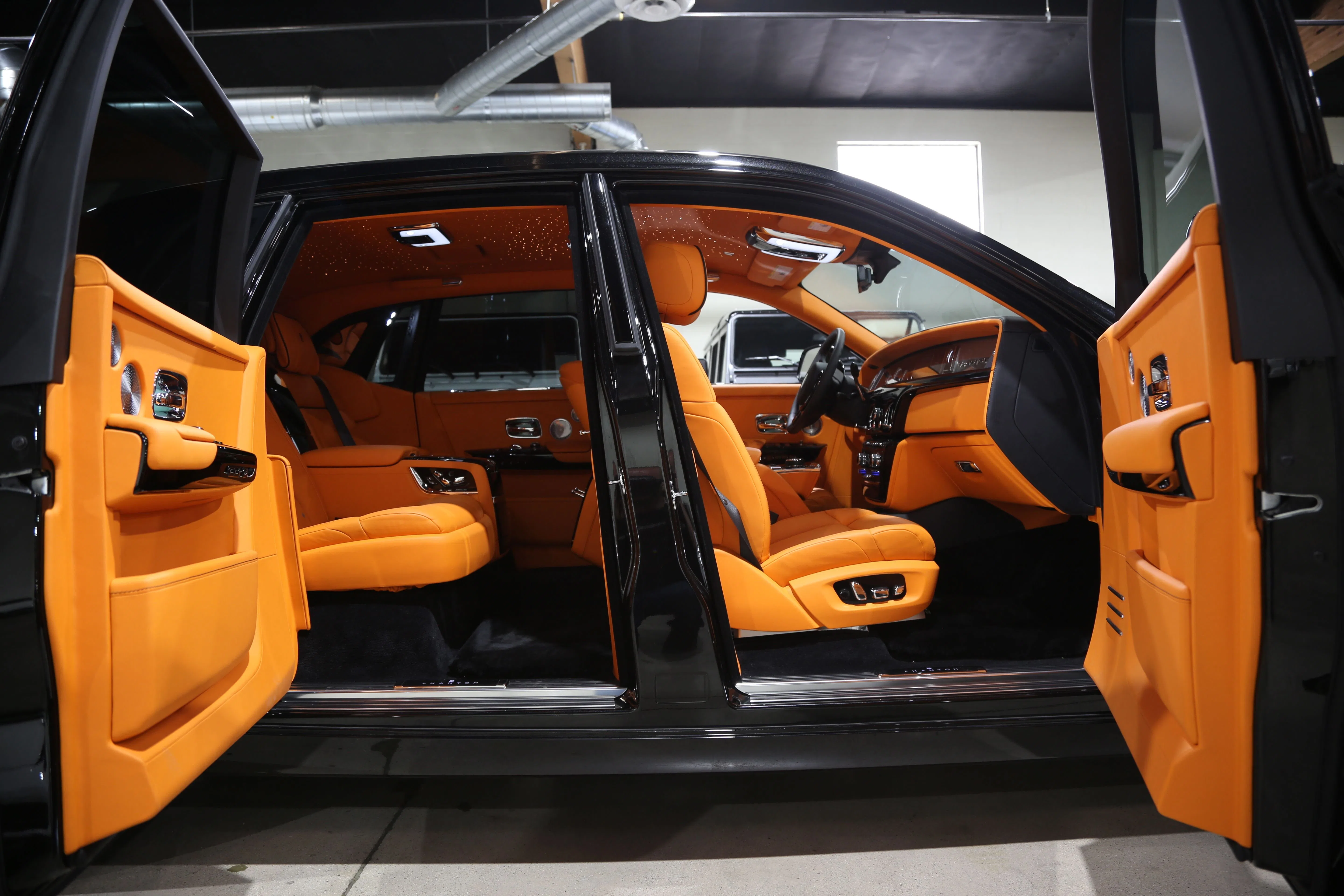 2022 Rolls-Royce Phantom interior, Mandarin Orange