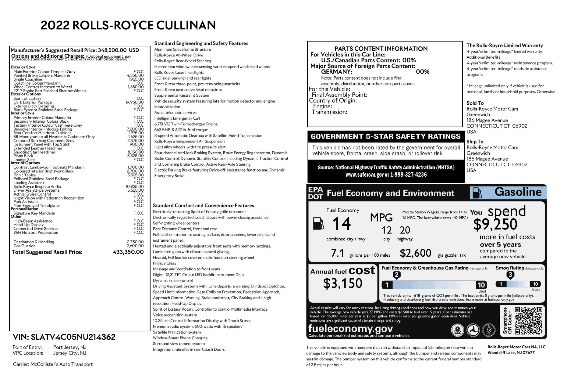 2022 Rolls Royce Cullinan, 9/9