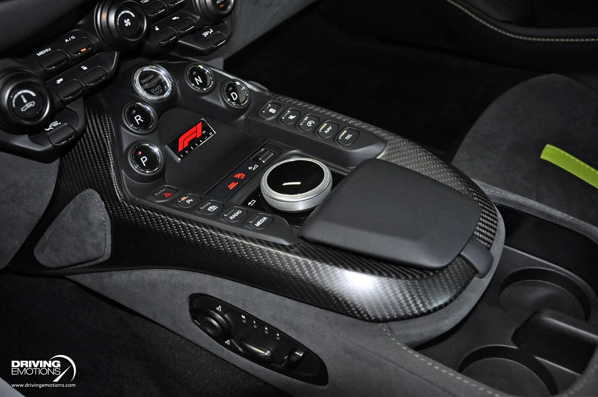 2022 Aston Martin Vantage F1 Edition interior, center console, BLACK