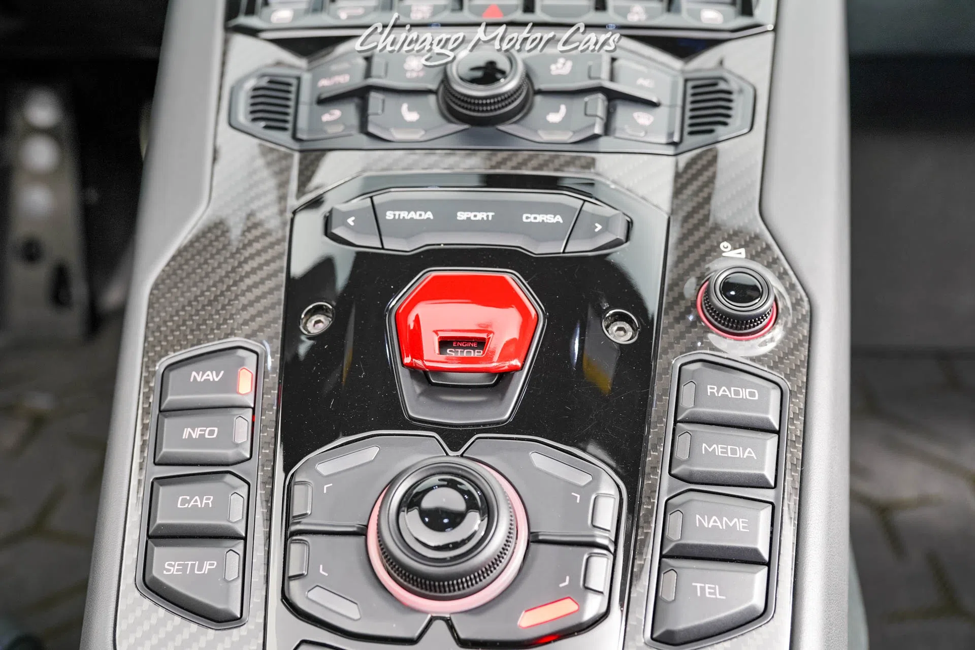 2017 Lamborghini Aventador LP750-4 SV interior, center console, NERO ADE