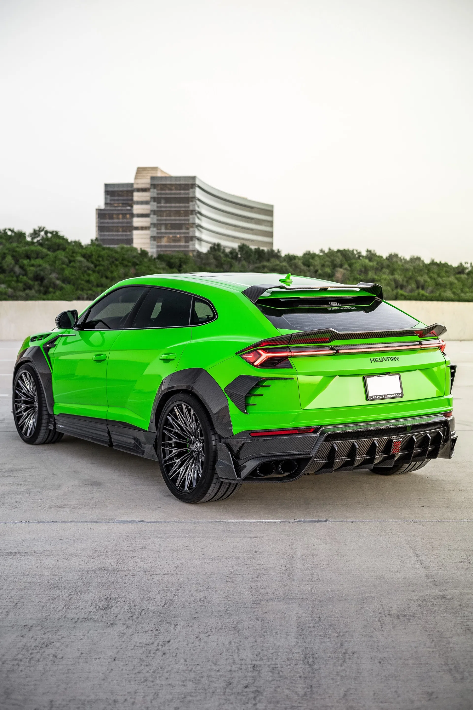 2021 Lamborghini Urus Pearl Capsule Keyvany Keyrus, rear three-quarter view, Verde Mantis Pearl