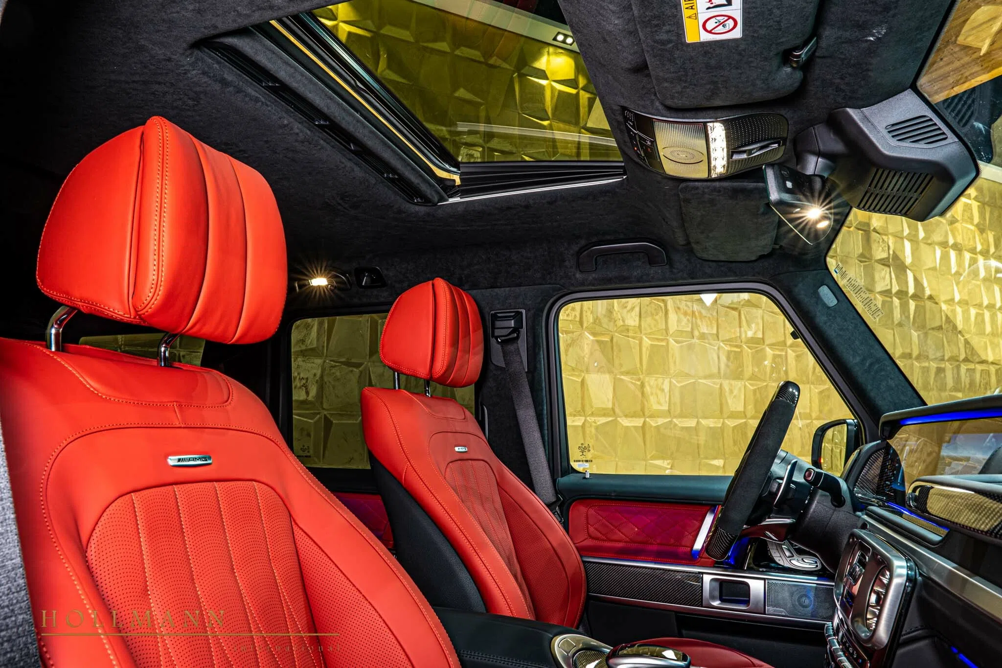 Mercedes-Benz G 63 AMG interior, seats, 827 Leather Classic Red/Black