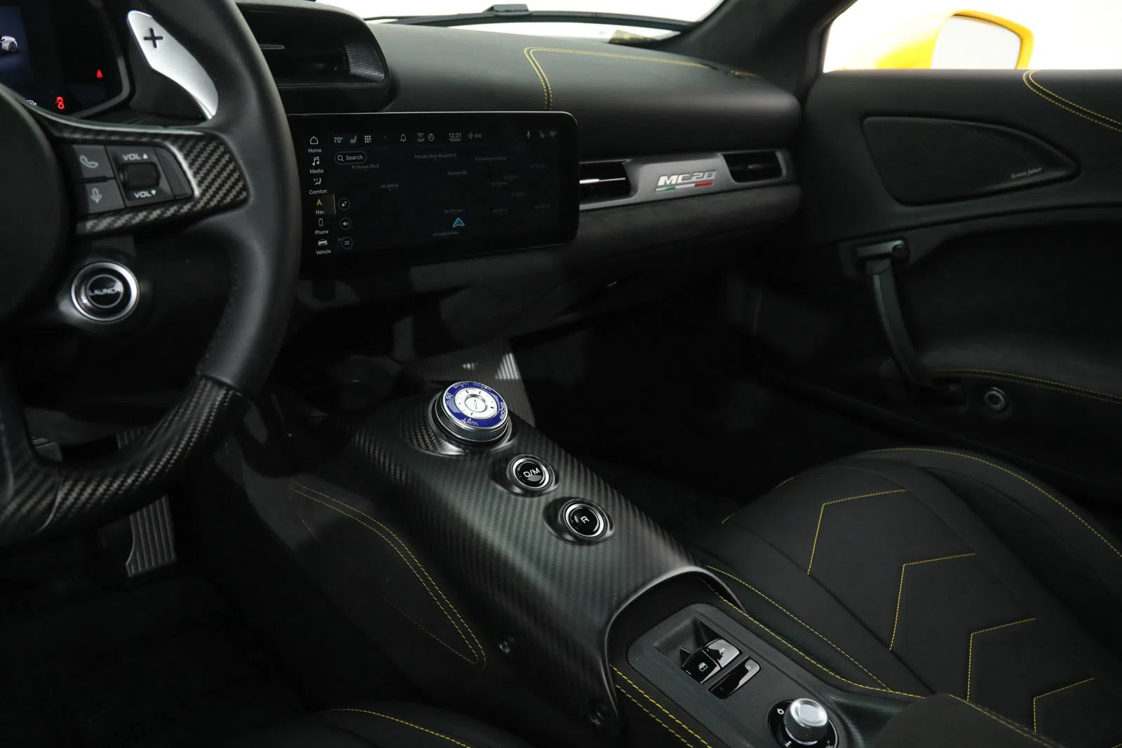 2022 MASERATI MC20 interior, center console, Black