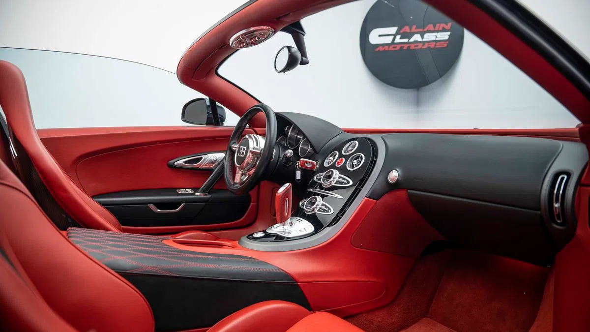 2011 Bugatti Veyron Grand Sport interior, Red Leather