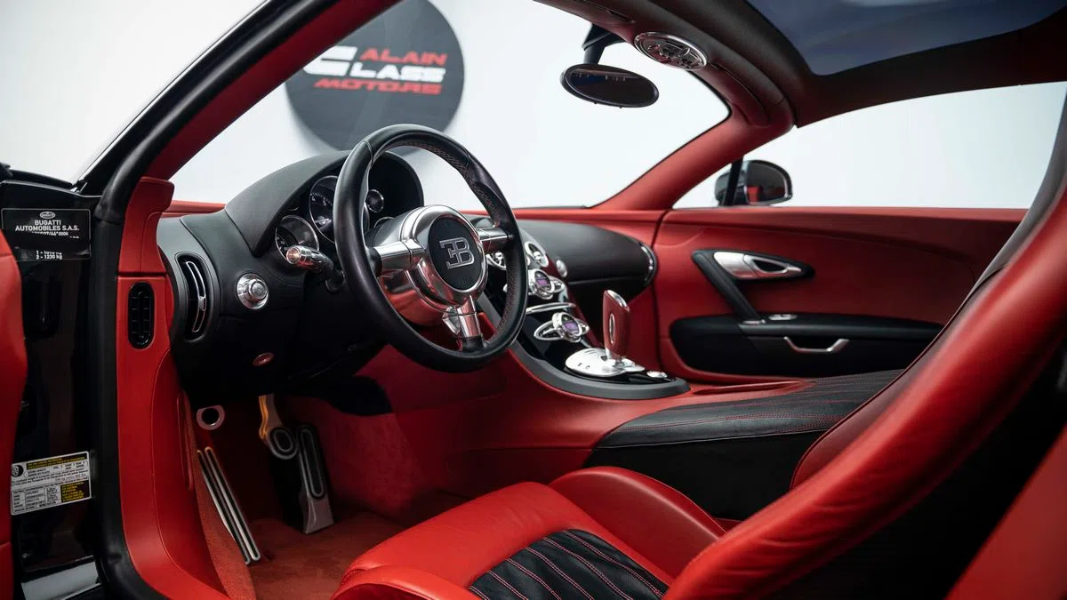2011 Bugatti Veyron Grand Sport interior, Red Leather