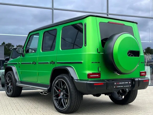 2022 Mercedes-Benz G 63 AMG, rear three-quarter view, MagnoGreen Carbon