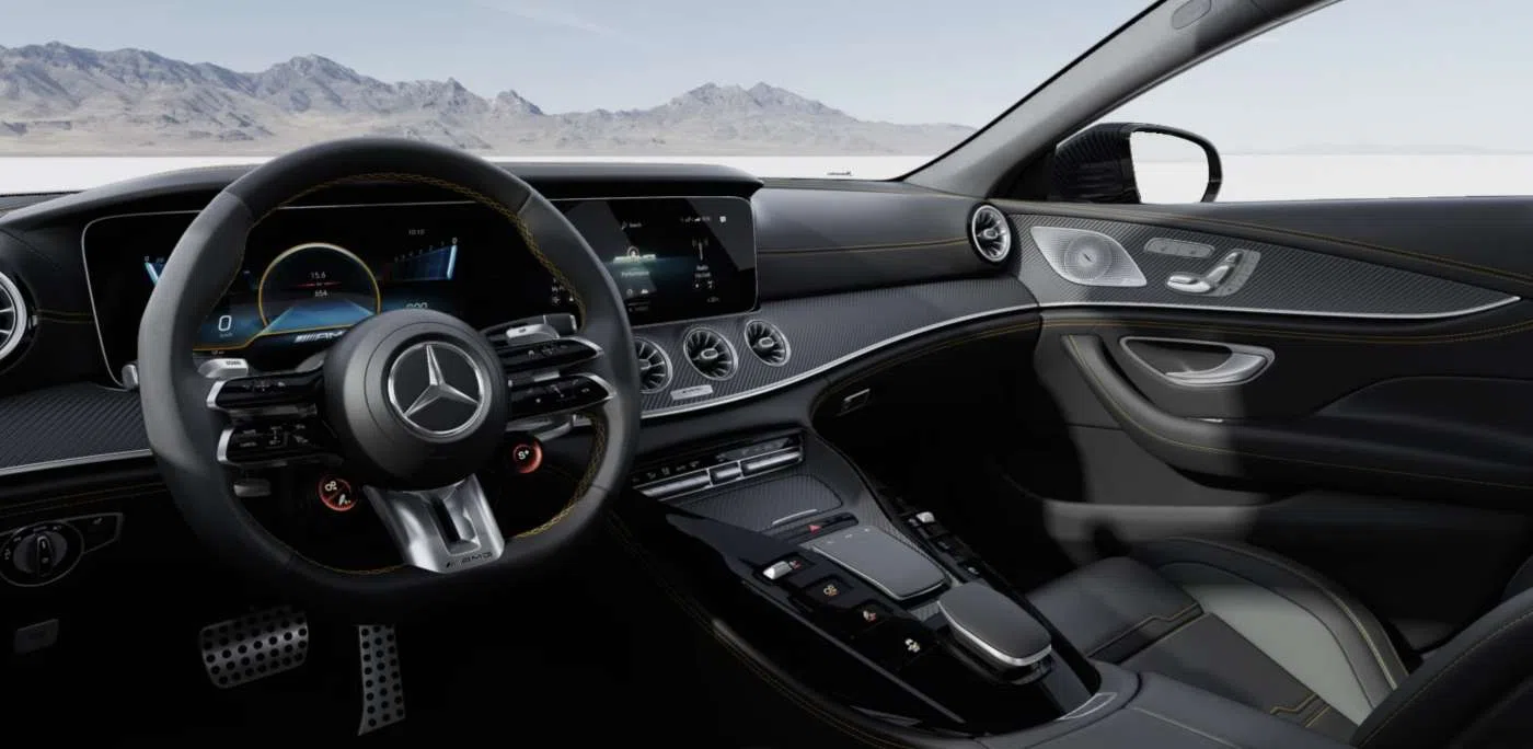 2022 Mercedes-Benz AMG GT 63 S E Performance interior, dashboard, Schwarz-Titangraupearl
