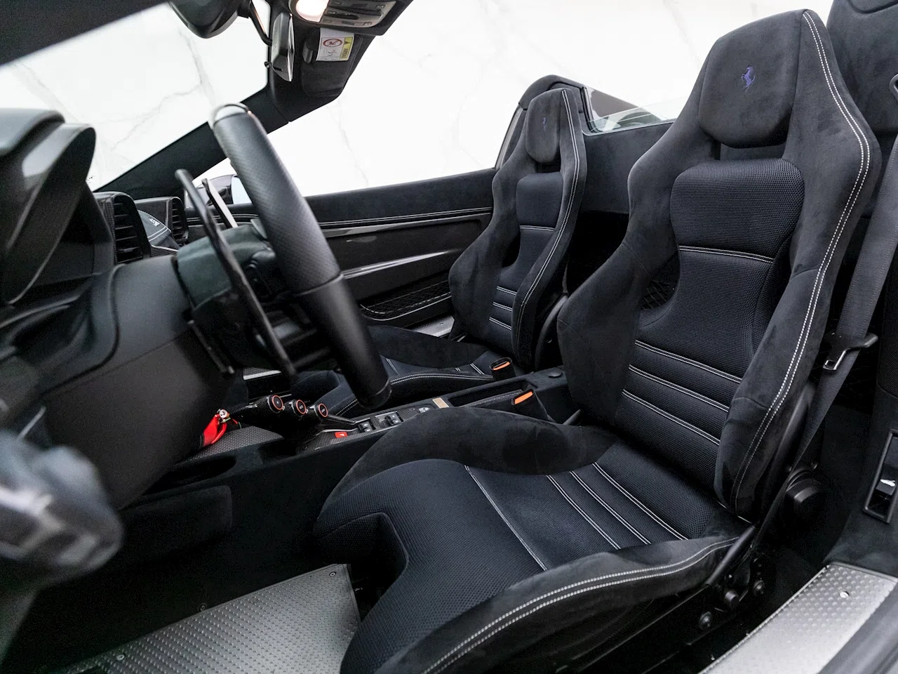 2016 Ferrari 458 Speciale Aperta interior, seats, Nera Alcantara & 3D Fabric