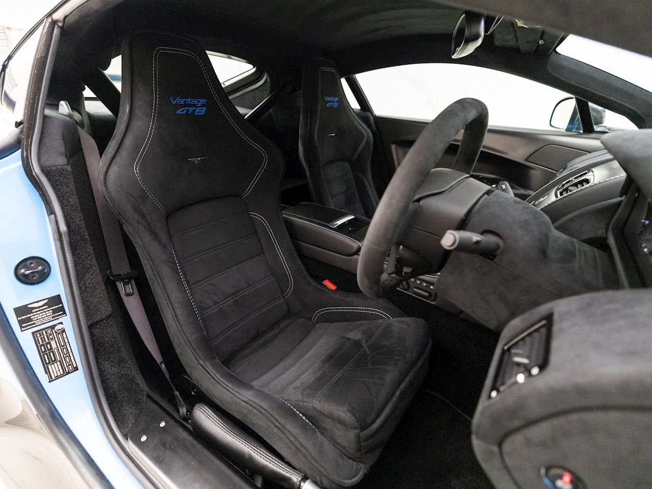 2017 Aston Martin Vantage GT8 interior, seats, Pure Black Alcantara