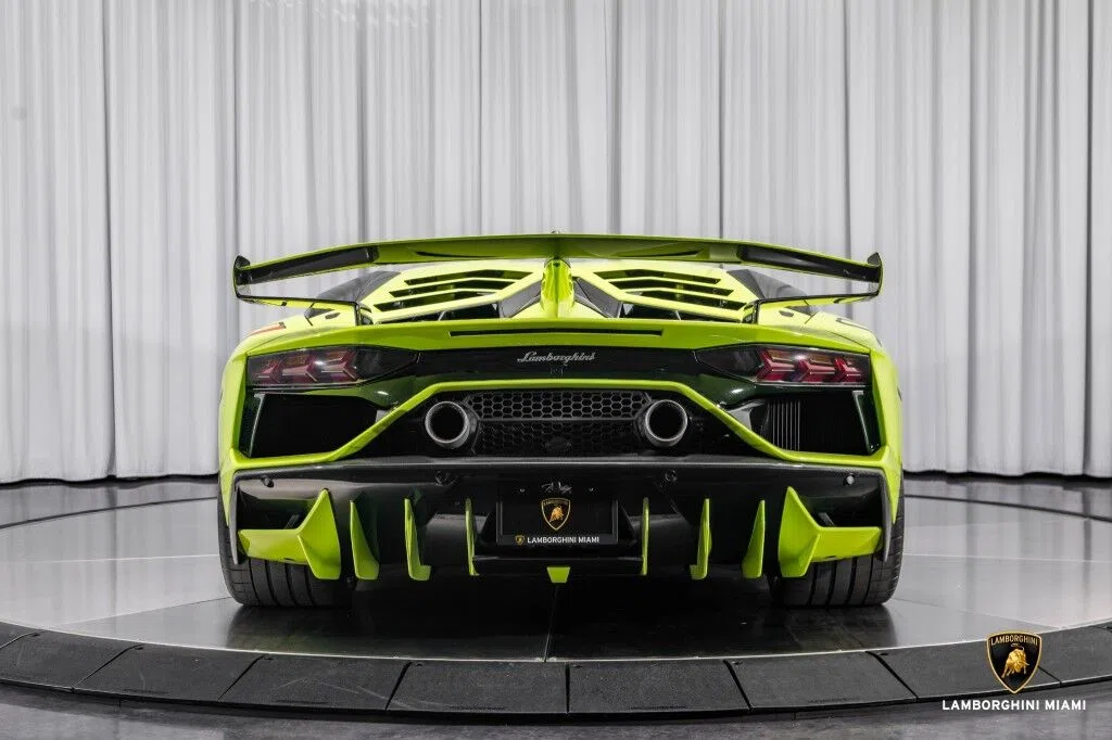 2019 Lamborghini Aventador SVJ, rear three-quarter view, Verede Themis