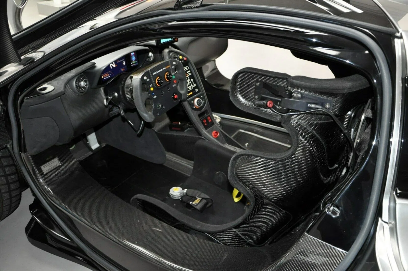 2016 McLaren P1 GTR MSO interior, dashboard, Black Alcantara