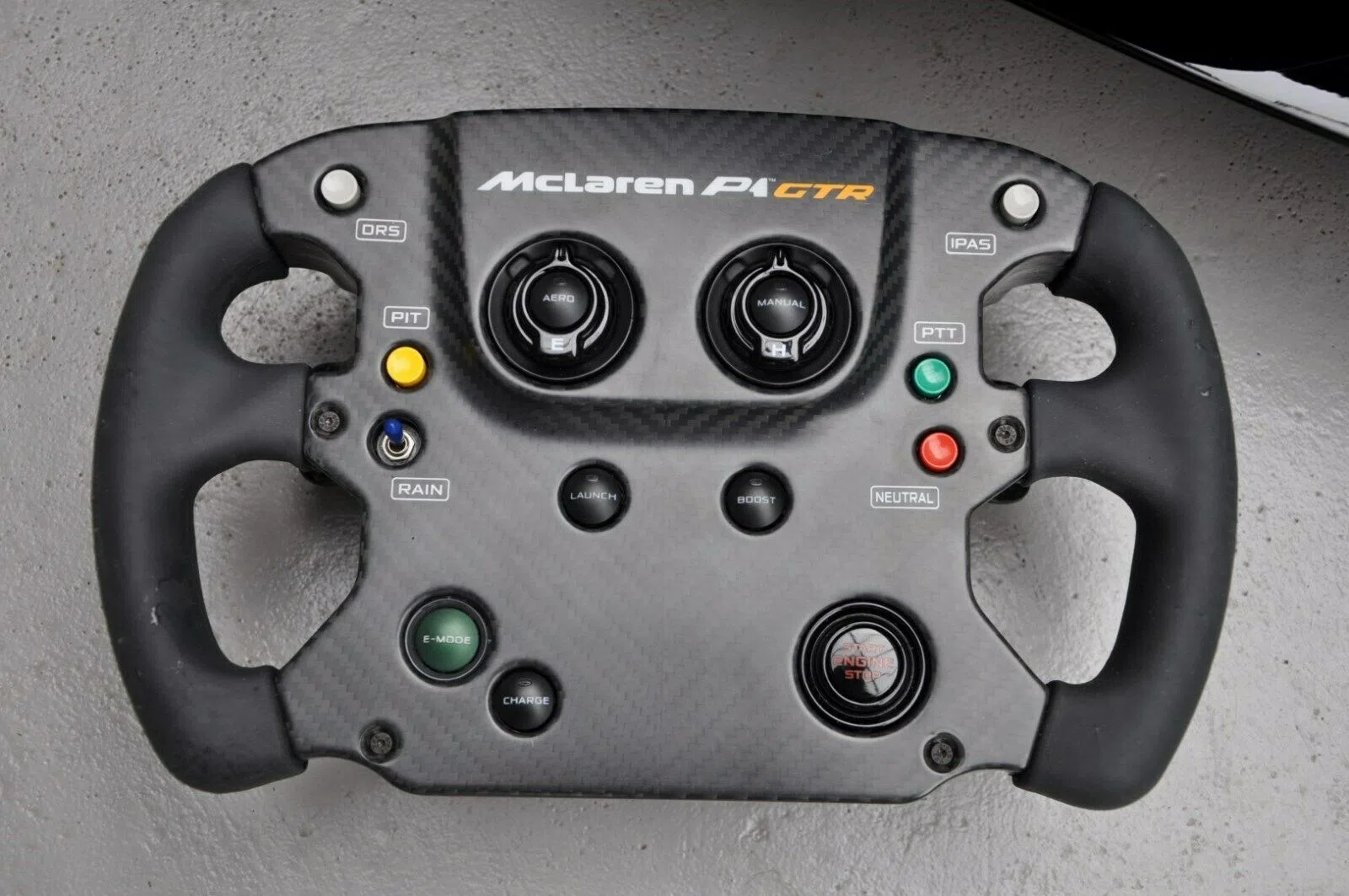 2016 McLaren P1 GTR MSO interior, steering wheel, Black Alcantara