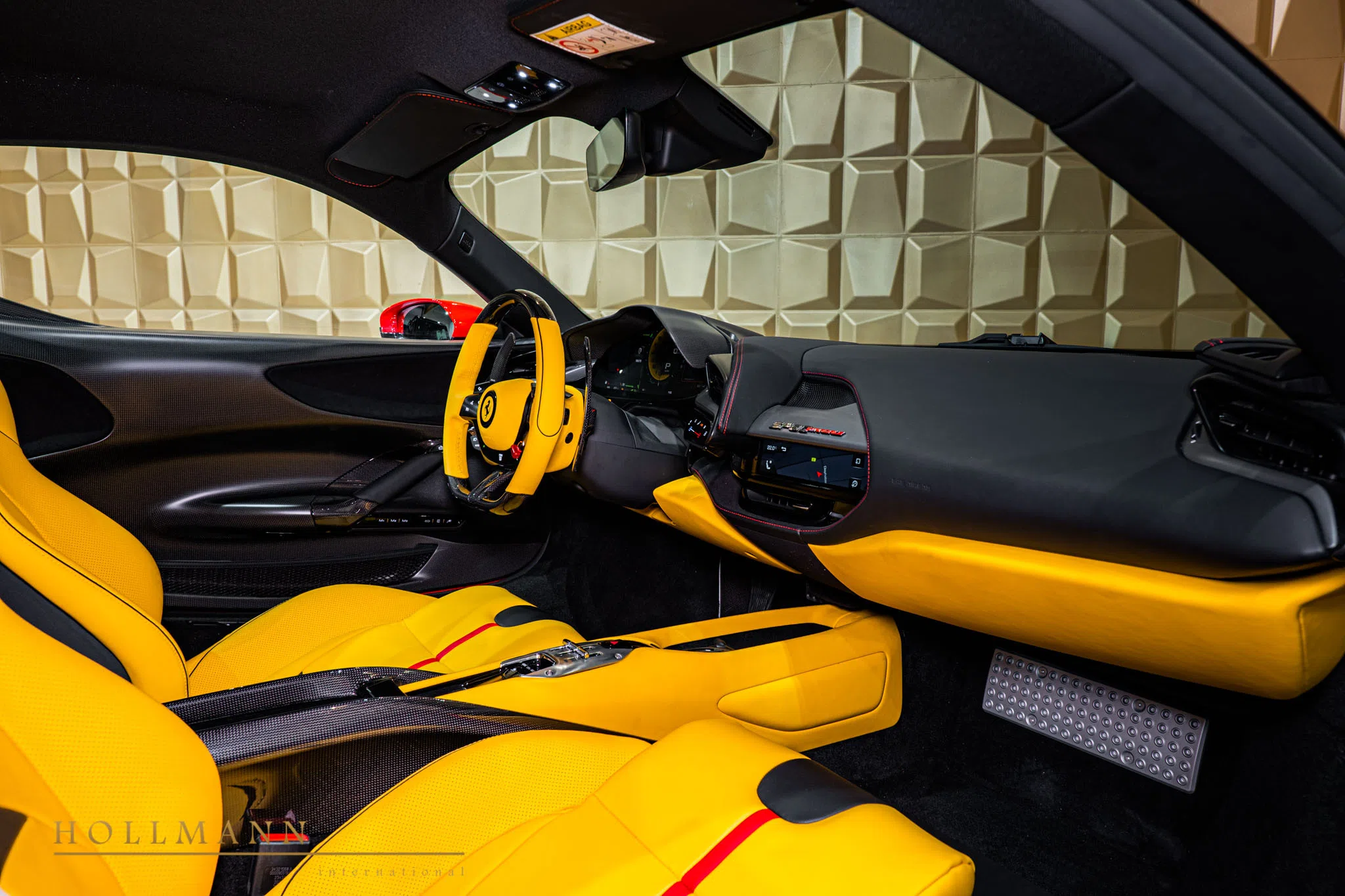 2022 Ferrari SF90 Stradale interior, Customized Interior yellow