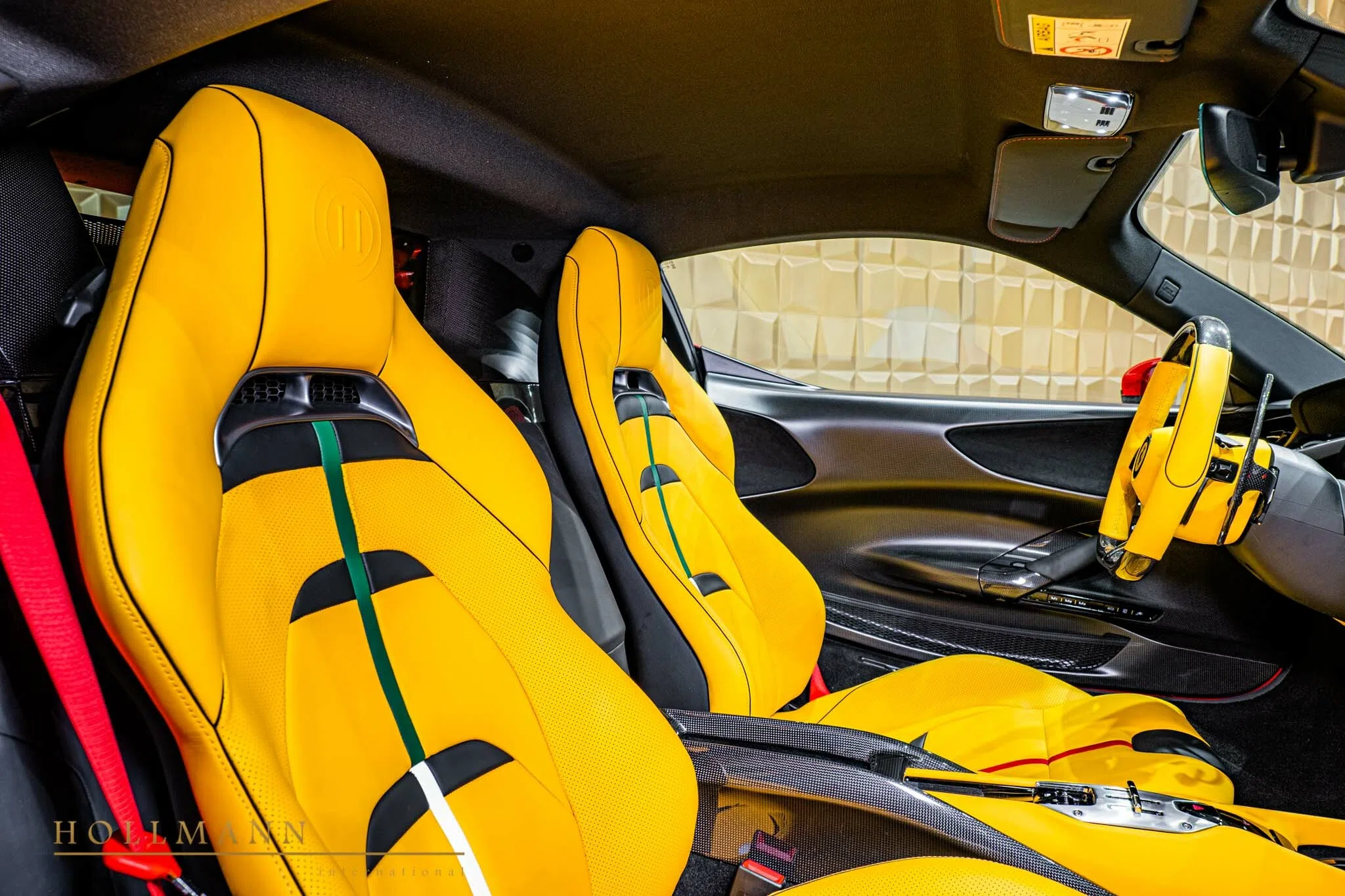2022 Ferrari SF90 Stradale interior, seats, Customized Interior yellow