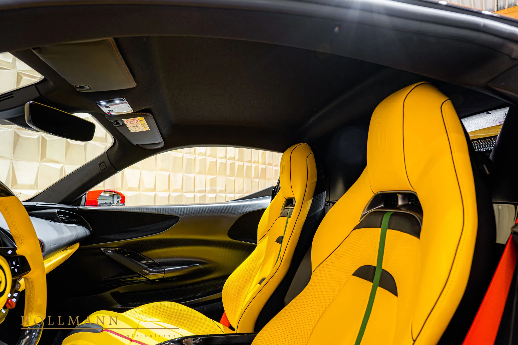 2022 Ferrari SF90 Stradale interior, seats, Customized Interior yellow
